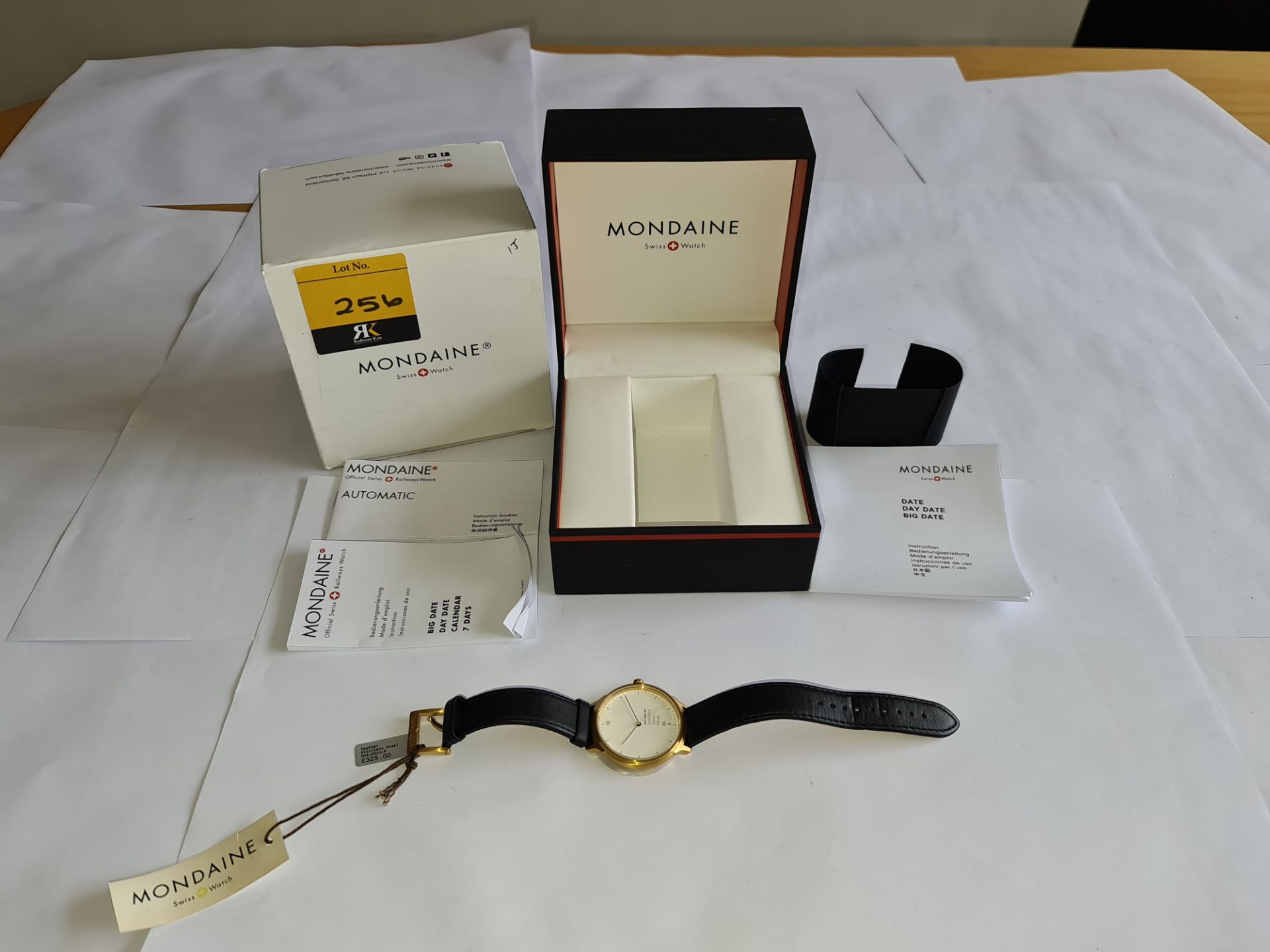 Mondaine Helvetica Swiss made watch on leather strap. Product code MH1.L2211.LB. RRP £325. Sapphire