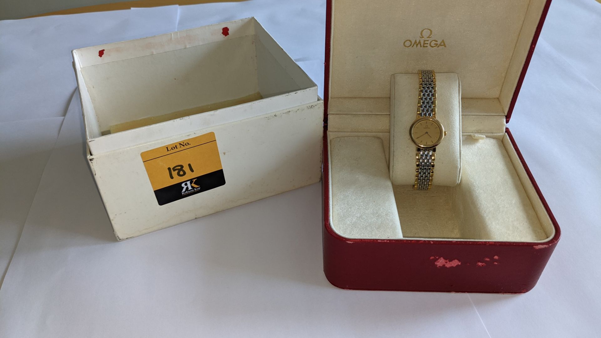 Omega De Ville lady's wristwatch in 2-tone finish including Omega red box & white cardboard outer bu - Image 5 of 17