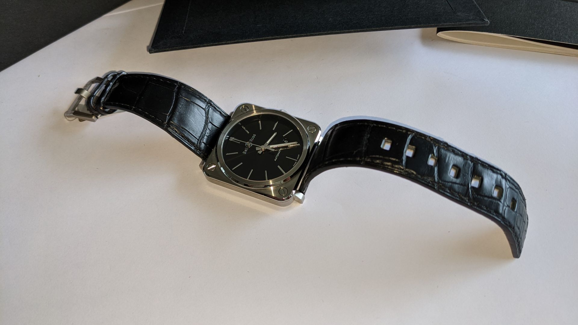 Bell & Ross watch engraved "BRS-92-S-13518" on the rear. Stainless steel, automatic movement, leathe - Image 6 of 17