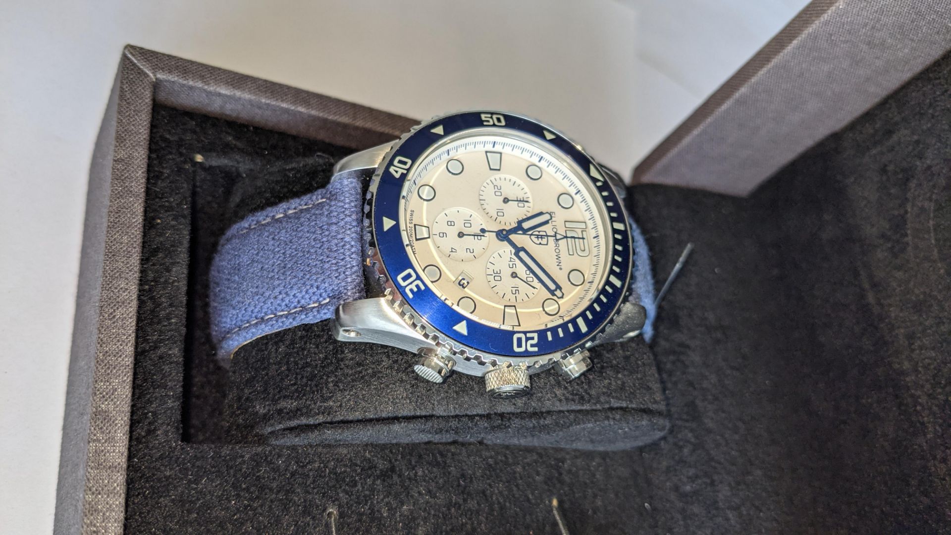 Elliot Brown The Bloxworth watch on a blue fabric strap, product code 929-008. Stainless steel, 200M - Image 8 of 19