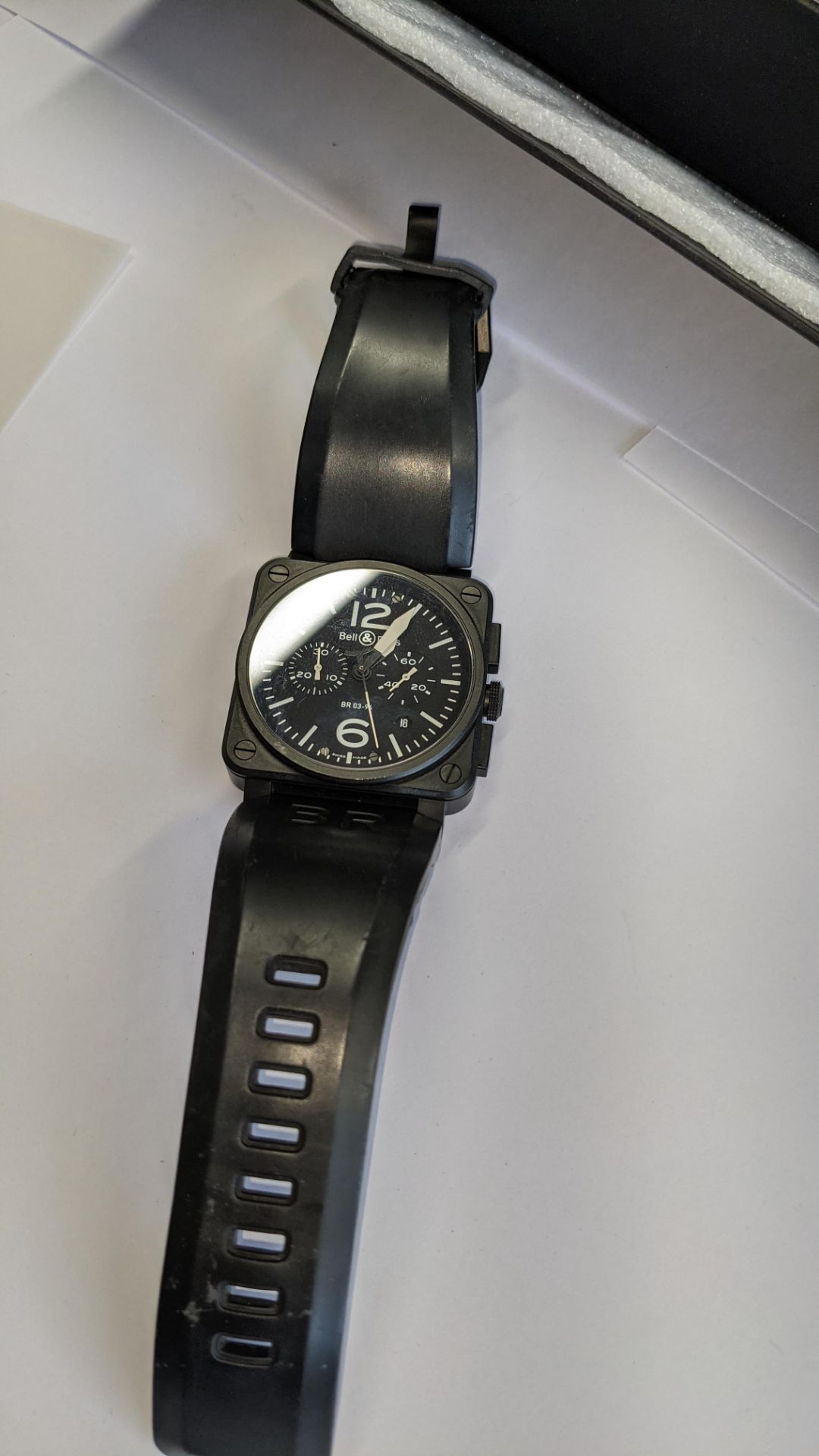 Bell & Ross watch engraved "BR03-94-S-05254" on the rear. Stainless steel, automatic movement, rubbe - Image 5 of 22