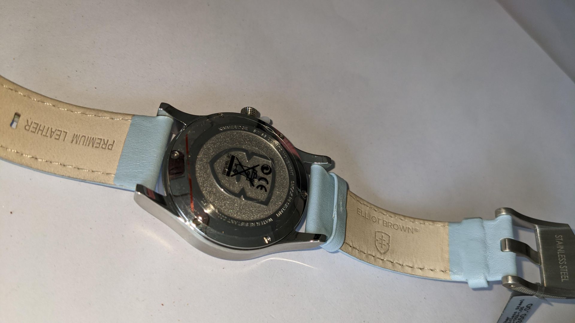 Elliot Brown The Kimmeridge watch, product code 405-002-L55. Ice blue leather strap. Stainless stee - Image 15 of 18