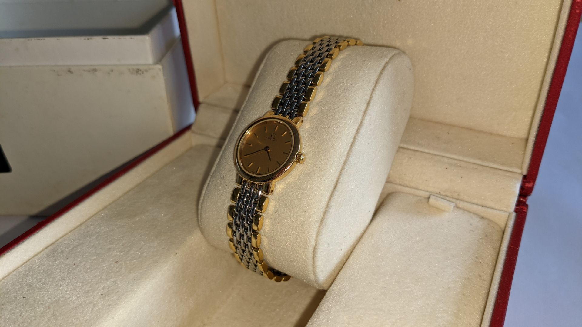 Omega De Ville lady's wristwatch in 2-tone finish including Omega red box & white cardboard outer bu - Image 3 of 17