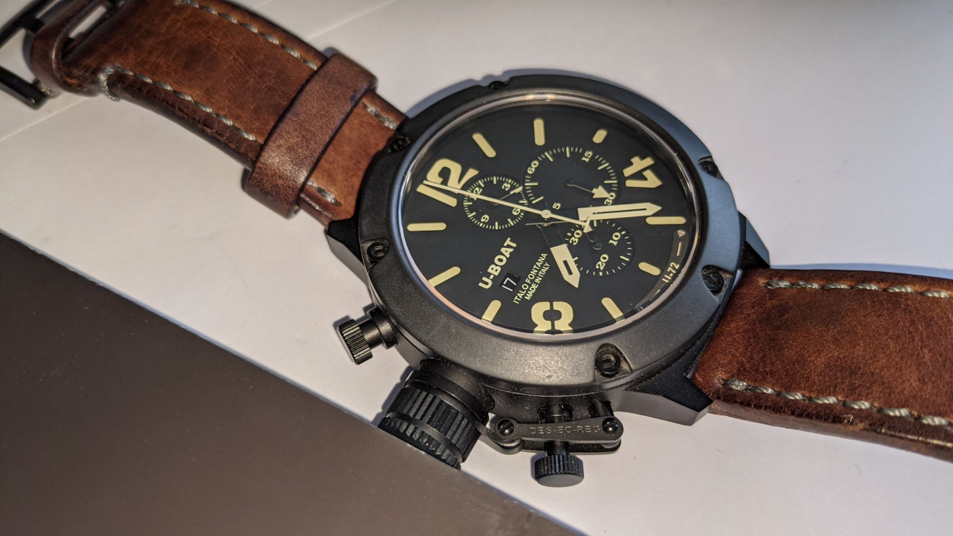 U-BOAT watch reference 6548/1, Calibre U-77, titanium with black finish, marked no. 281 of 300 on th - Image 10 of 23