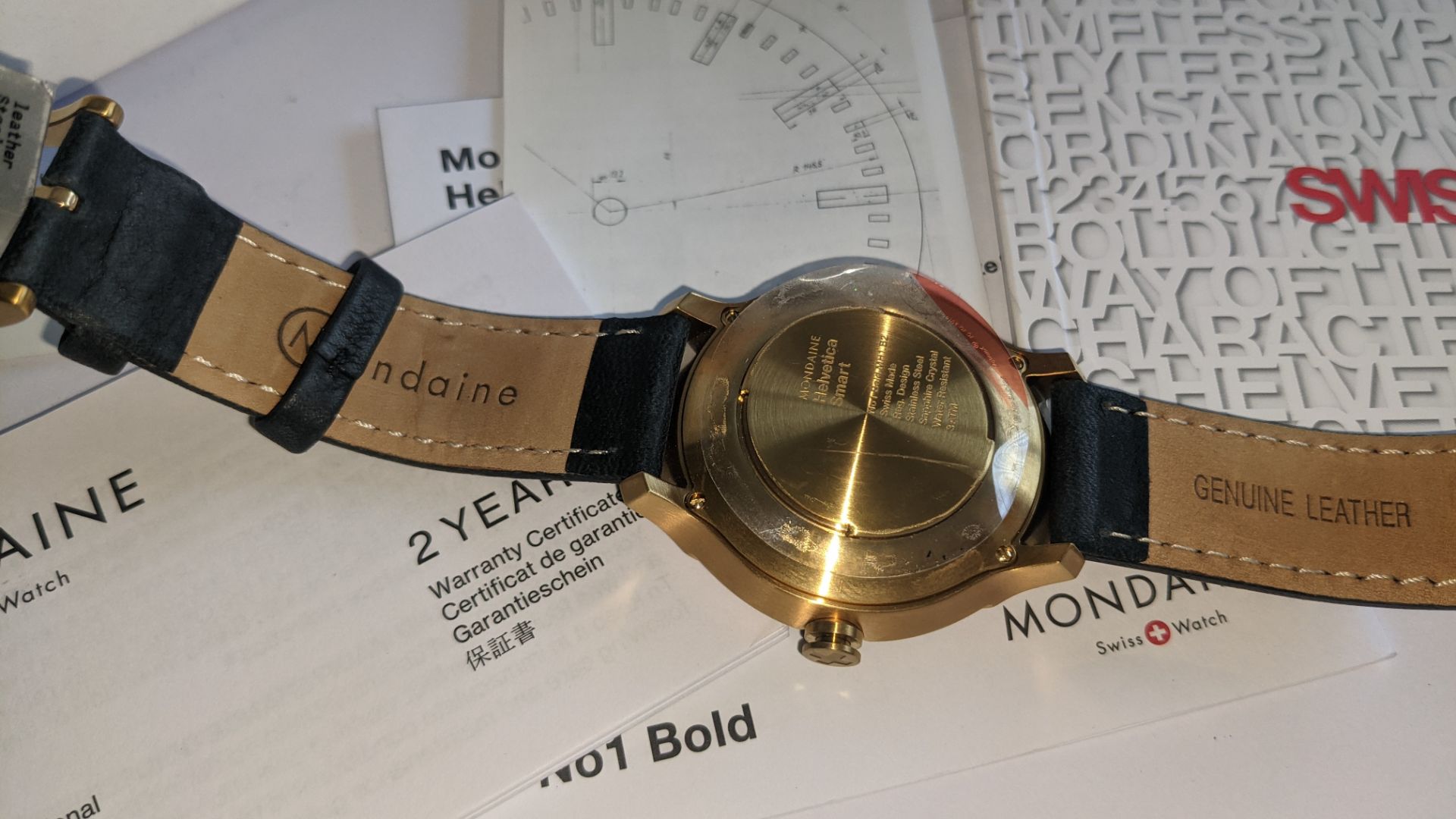 Mondaine Helvetica Smart Swiss made watch. Product code MH1.B2S20.LB. RRP £700. In steel & yellow g - Image 13 of 21