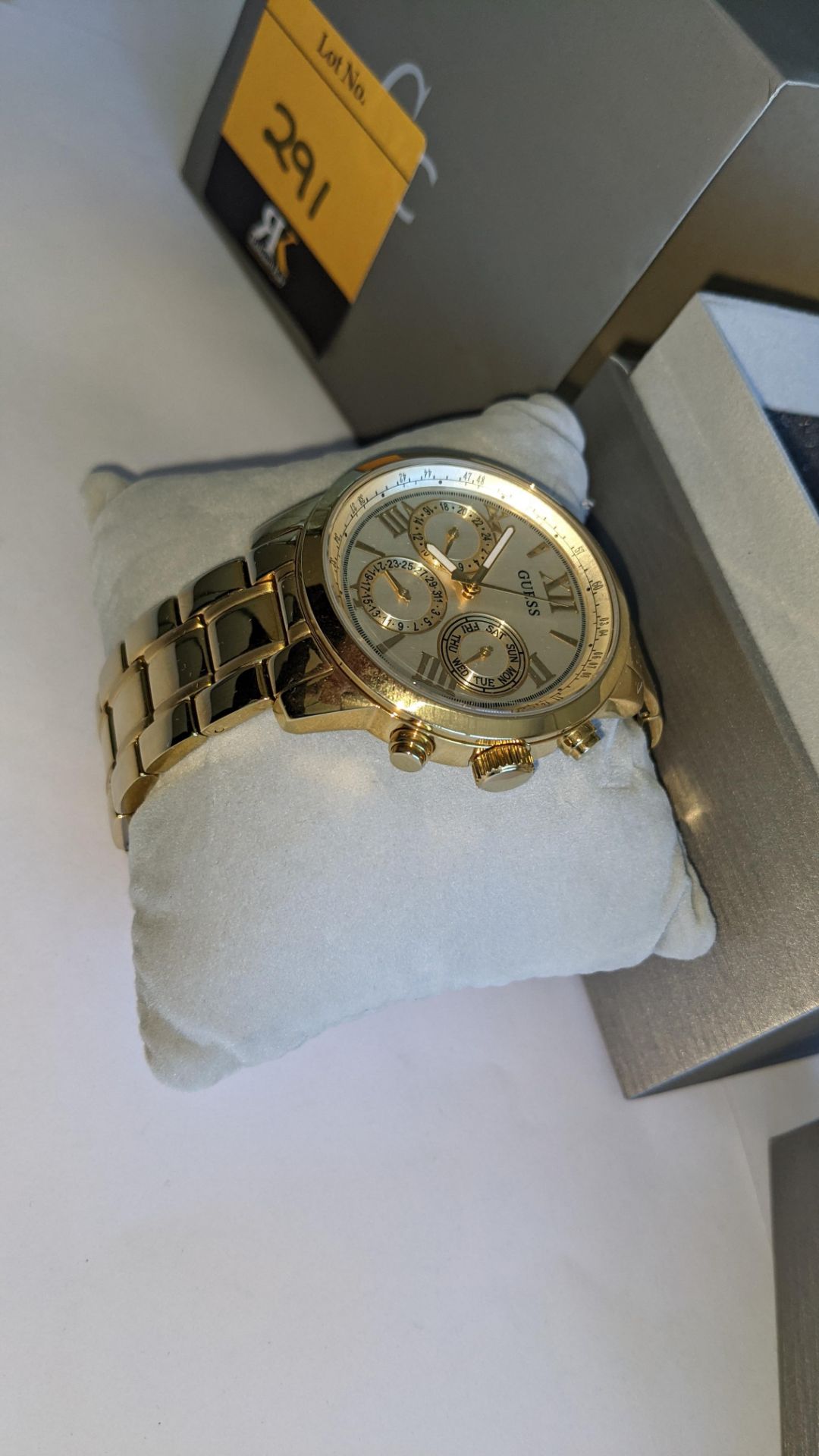 Guess stainless steel gold coloured watch with Japanese movement, product code W0330L1, water resist - Image 7 of 19