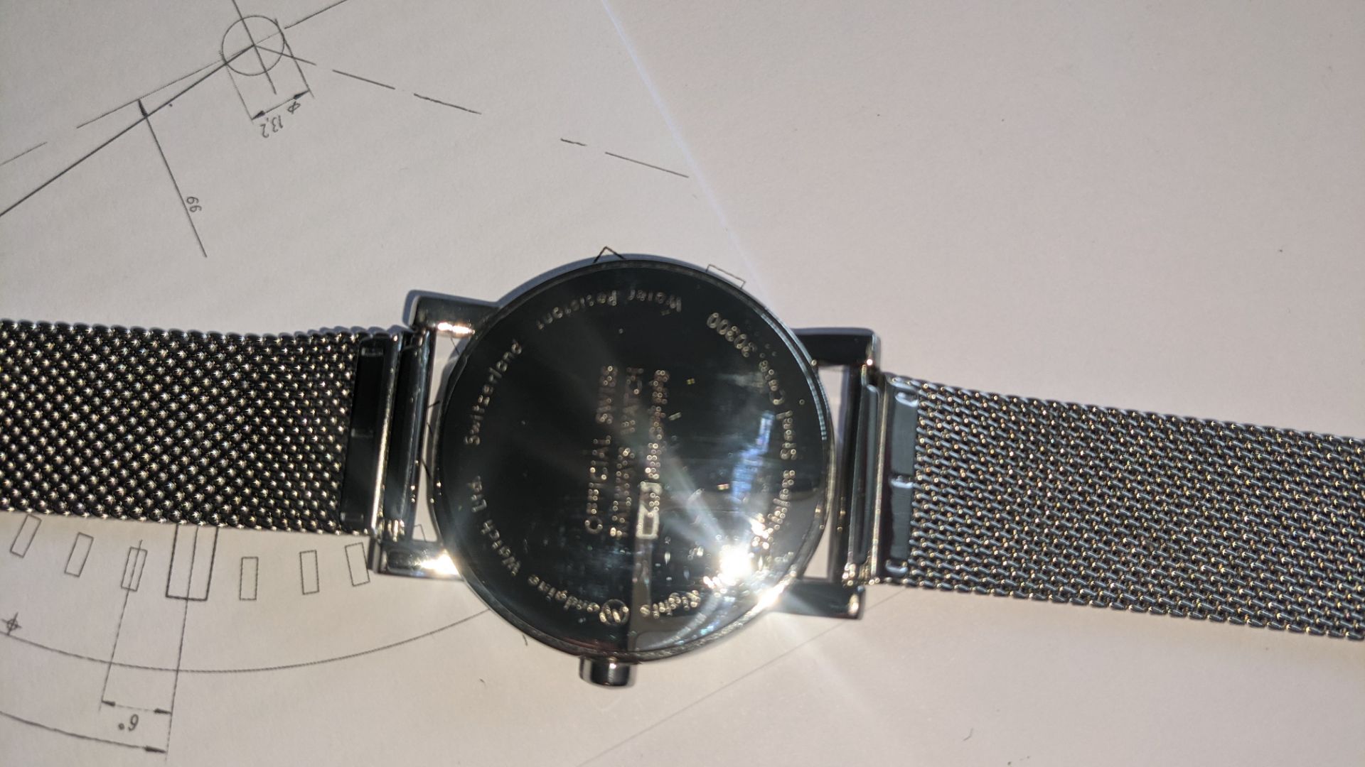 Mondaine watch on metal strap. Official Swiss Railways watch. No price tag. Stainless steel case, wa - Image 15 of 17