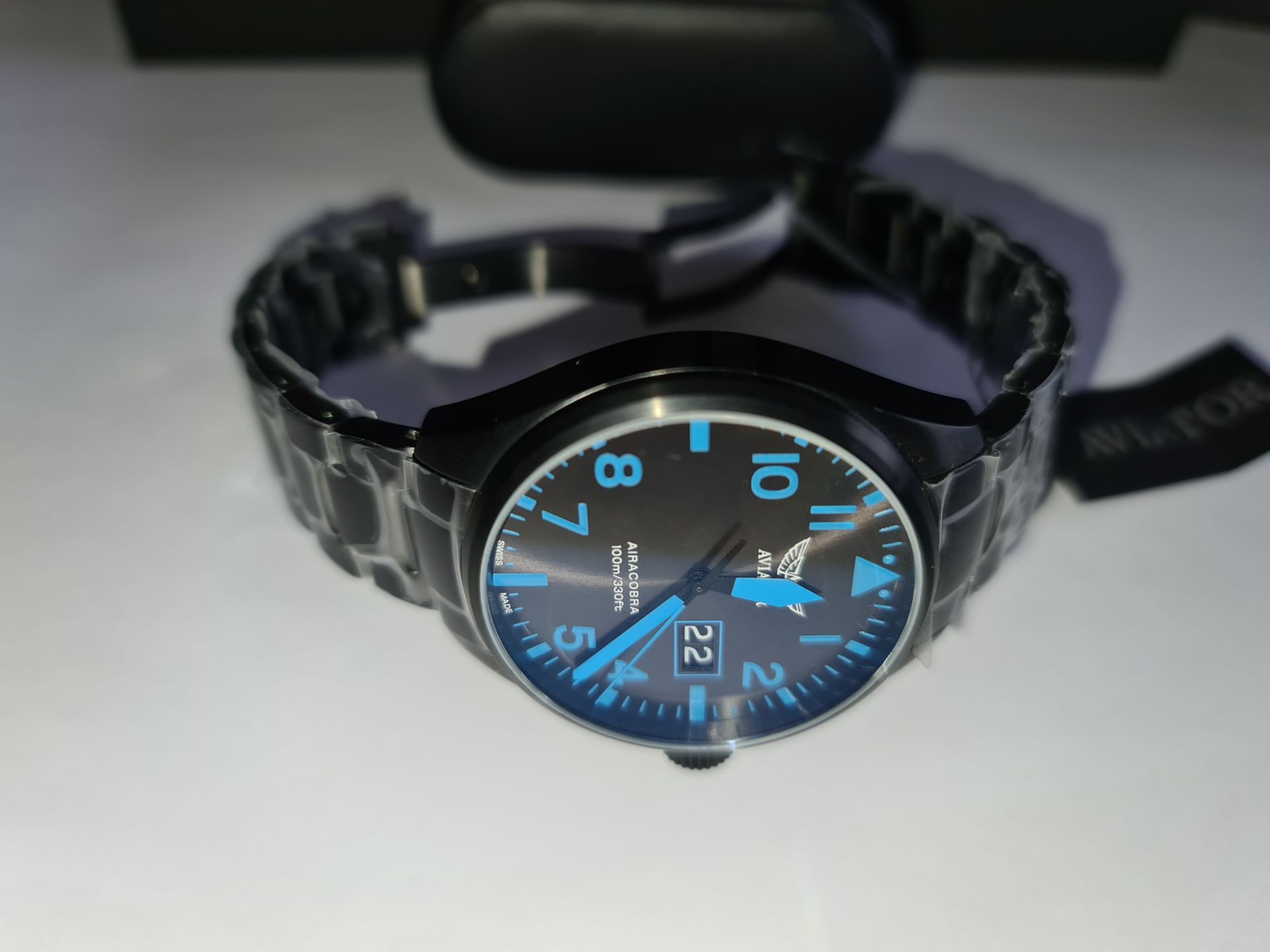 Aviator Airacobra watch. Stainless steel case & bracelet. Sapphire crystal. Water resistant 100m. Pr - Image 9 of 18