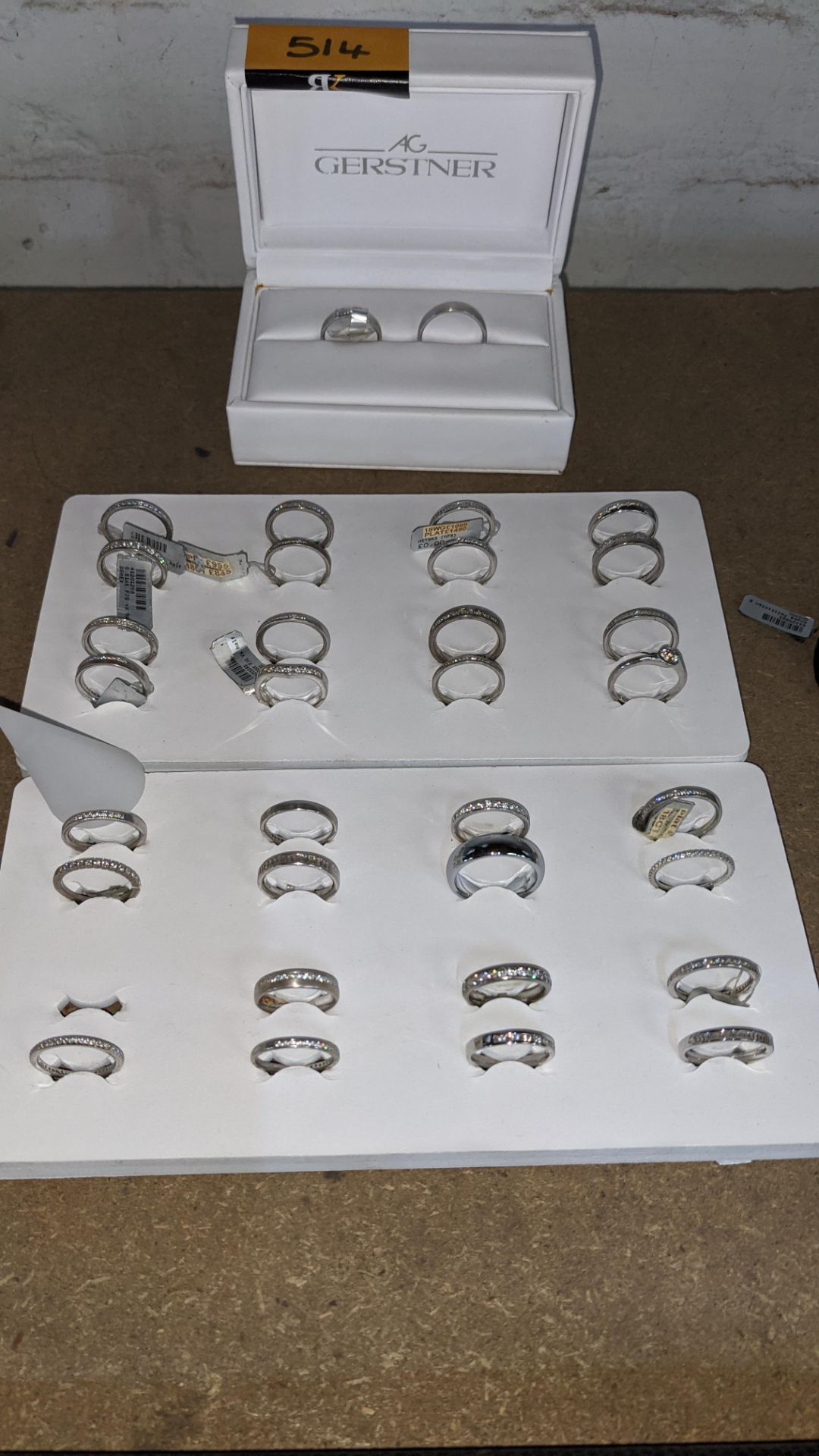 3 trays & their contents comprising approx. 33 rings, mostly in the style of eternity rings - these - Image 2 of 9