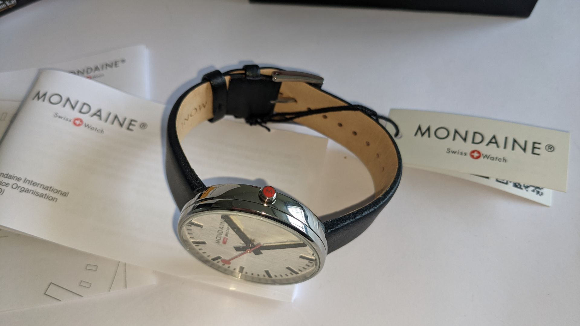 Mondaine watch, product code MSX.4211B.LB. RRP £219. Water resistant, stainless steel case. This l - Image 6 of 18
