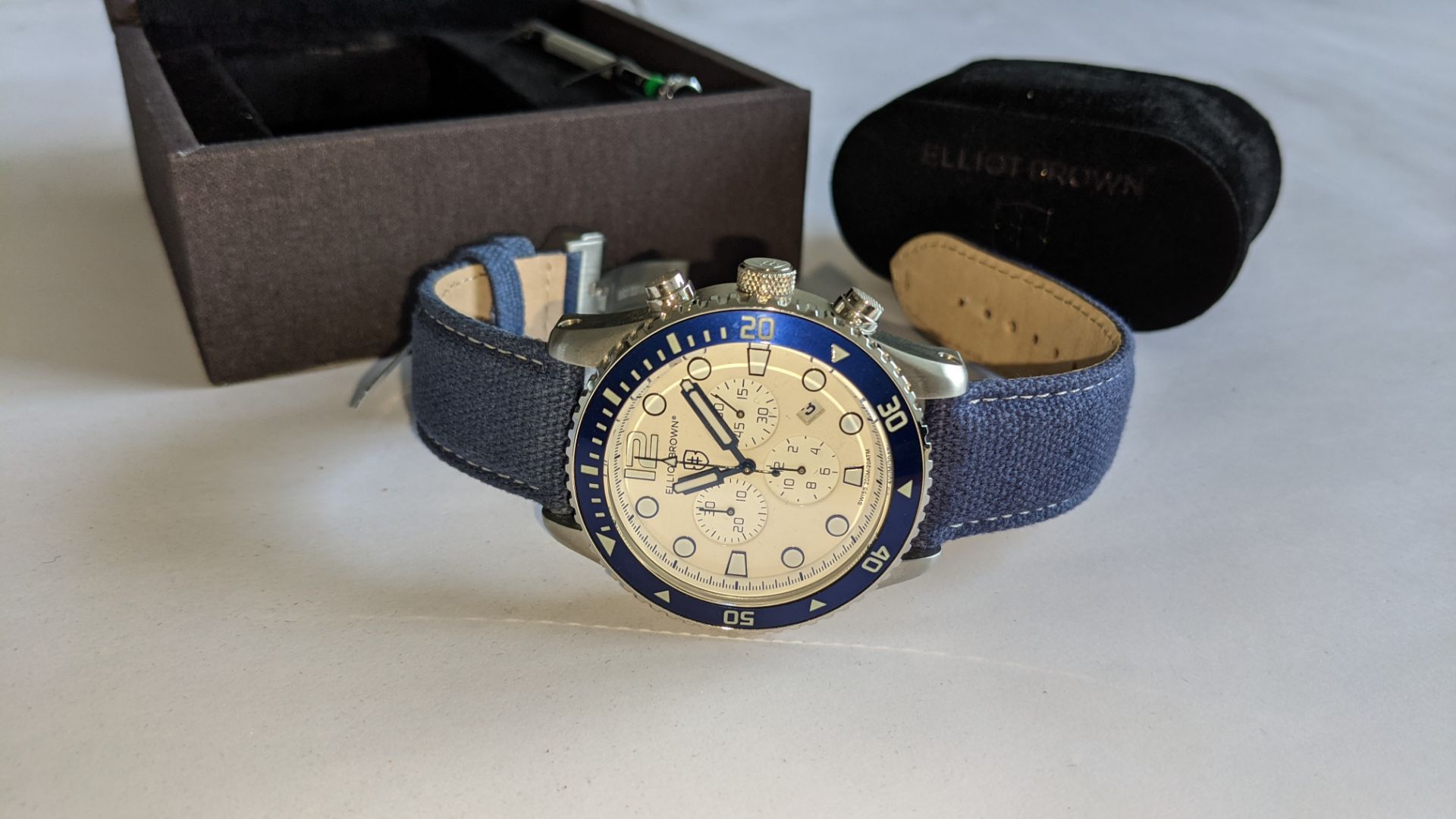 Elliot Brown The Bloxworth watch on a blue fabric strap, product code 929-008. Stainless steel, 200M - Image 10 of 19