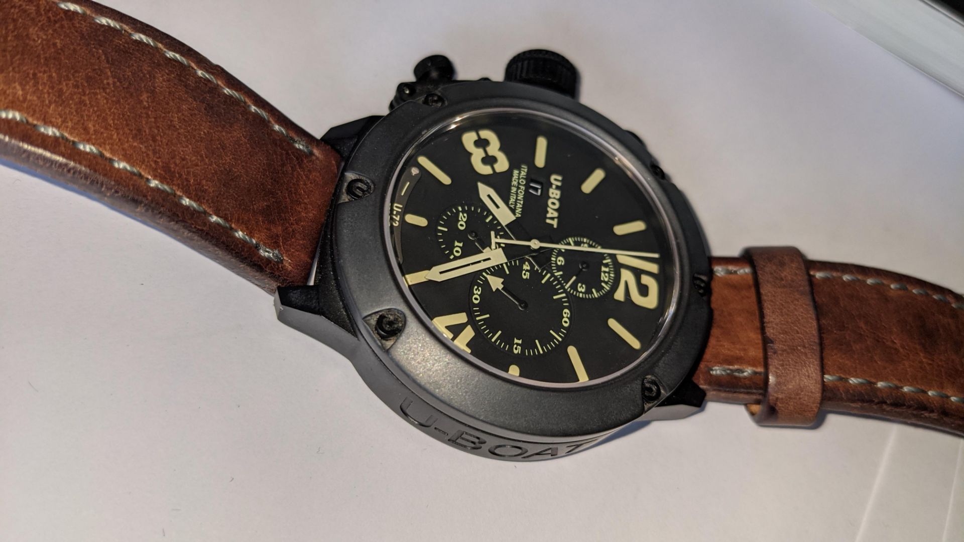 U-BOAT watch reference 6548/1, Calibre U-77, titanium with black finish, marked no. 281 of 300 on th - Image 12 of 23