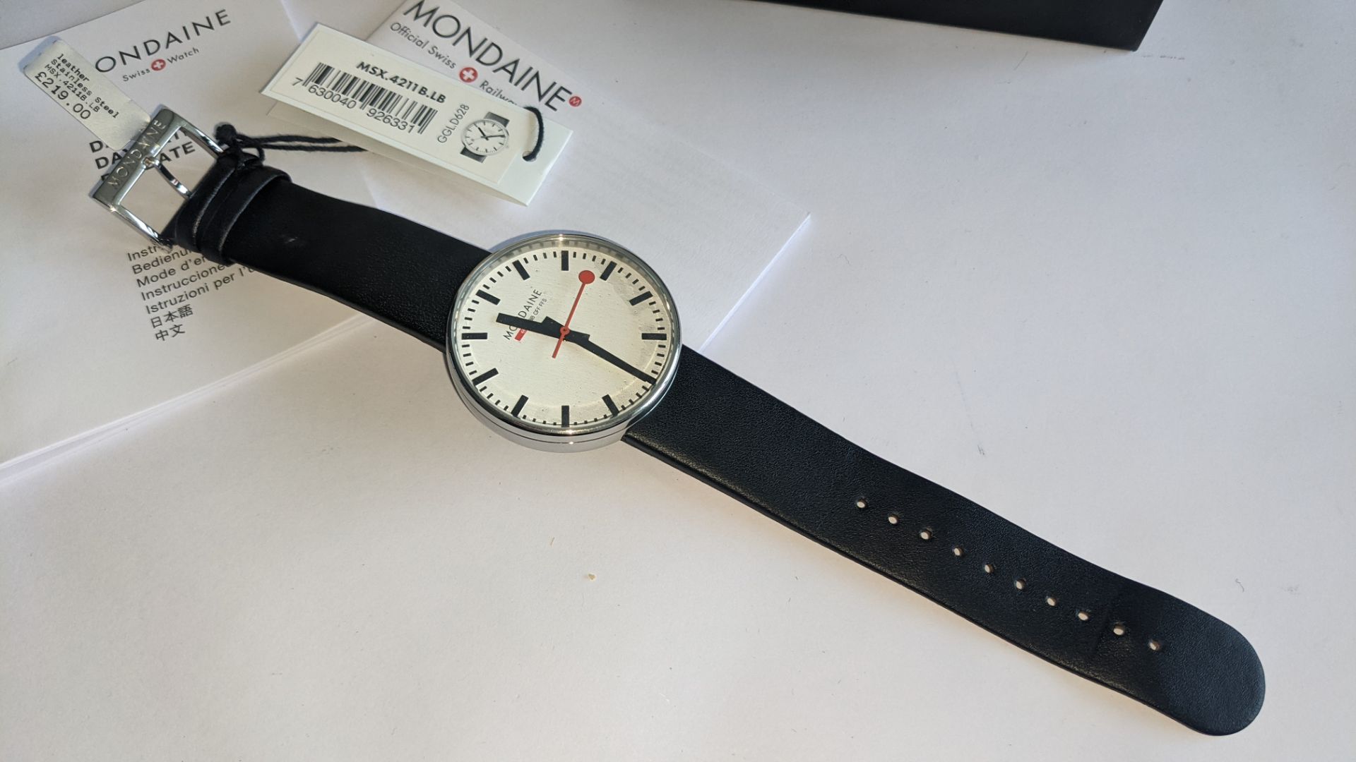 Mondaine watch, product code MSX.4211B.LB. RRP £219. Stainless steel case, water resistant. This lo - Image 4 of 17