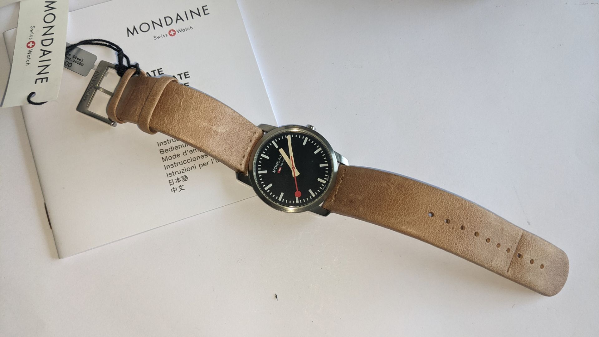 Mondaine watch, product code A400.30351.16SBG. RRP £289. Stainless steel case, water resistant, sap - Image 6 of 20