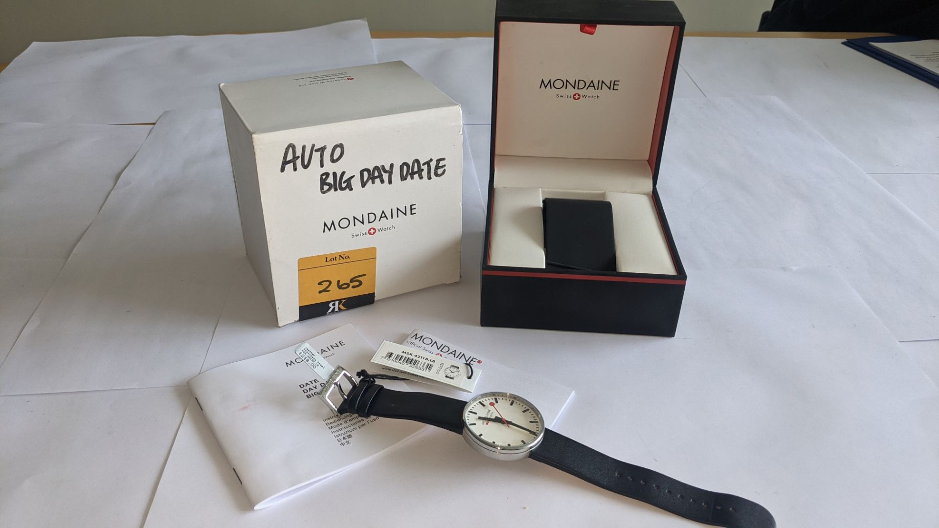 Mondaine watch, product code MSX.4211B.LB. RRP £219. Stainless steel case, water resistant. This lo