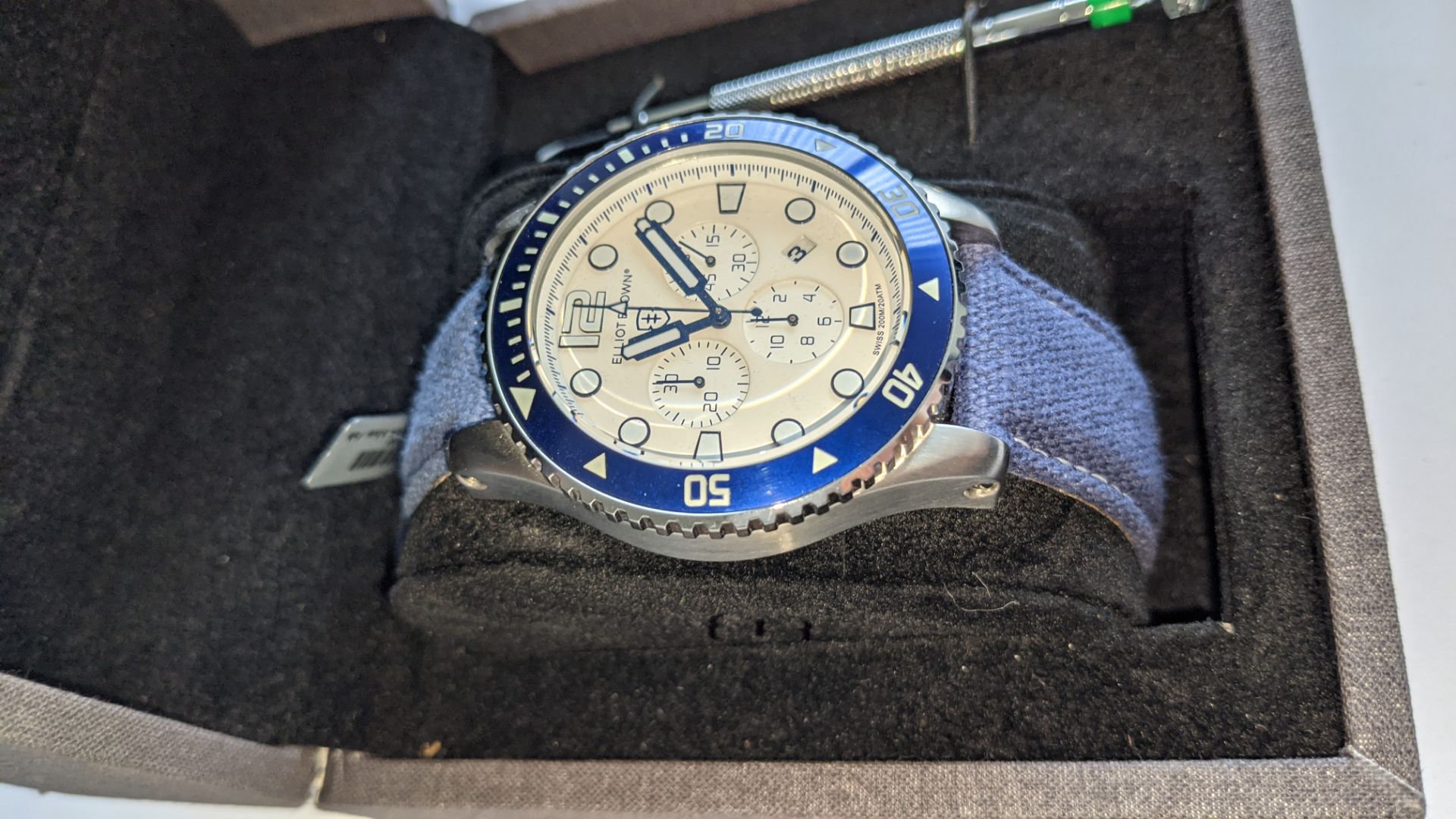 Elliot Brown The Bloxworth watch on a blue fabric strap, product code 929-008. Stainless steel, 200M - Image 6 of 19