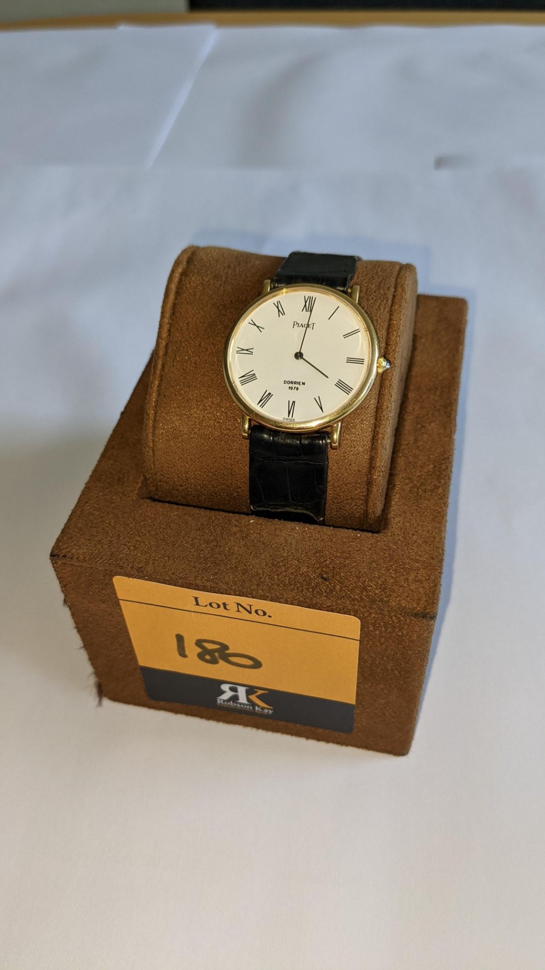 Piaget vintage yellow gold watch on leather strap. Priced (used) at £1,595. It appears to be in yell - Image 9 of 14