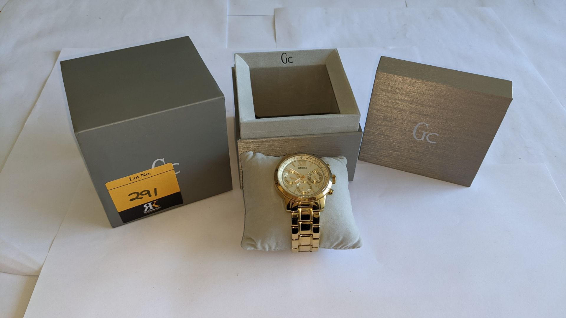 Guess stainless steel gold coloured watch with Japanese movement, product code W0330L1, water resist