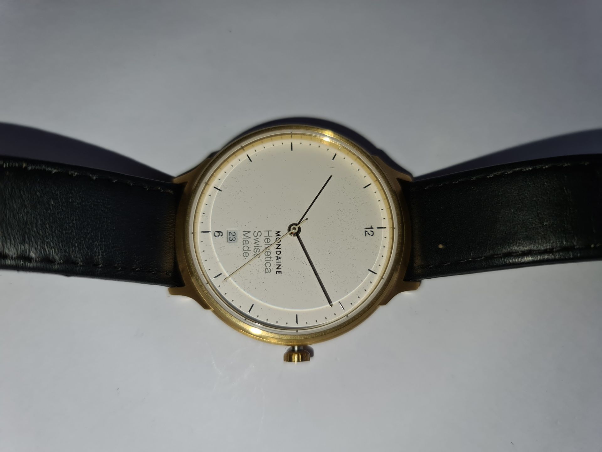 Mondaine Helvetica Swiss made watch on leather strap. Product code MH1.L2211.LB. RRP £325. Sapphire - Image 9 of 21