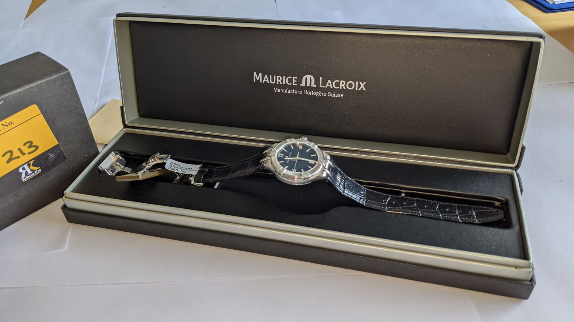 Maurice Lacroix watch in stainless steel with sapphire crystal & leather strap. Water resistant 100 - Image 21 of 22