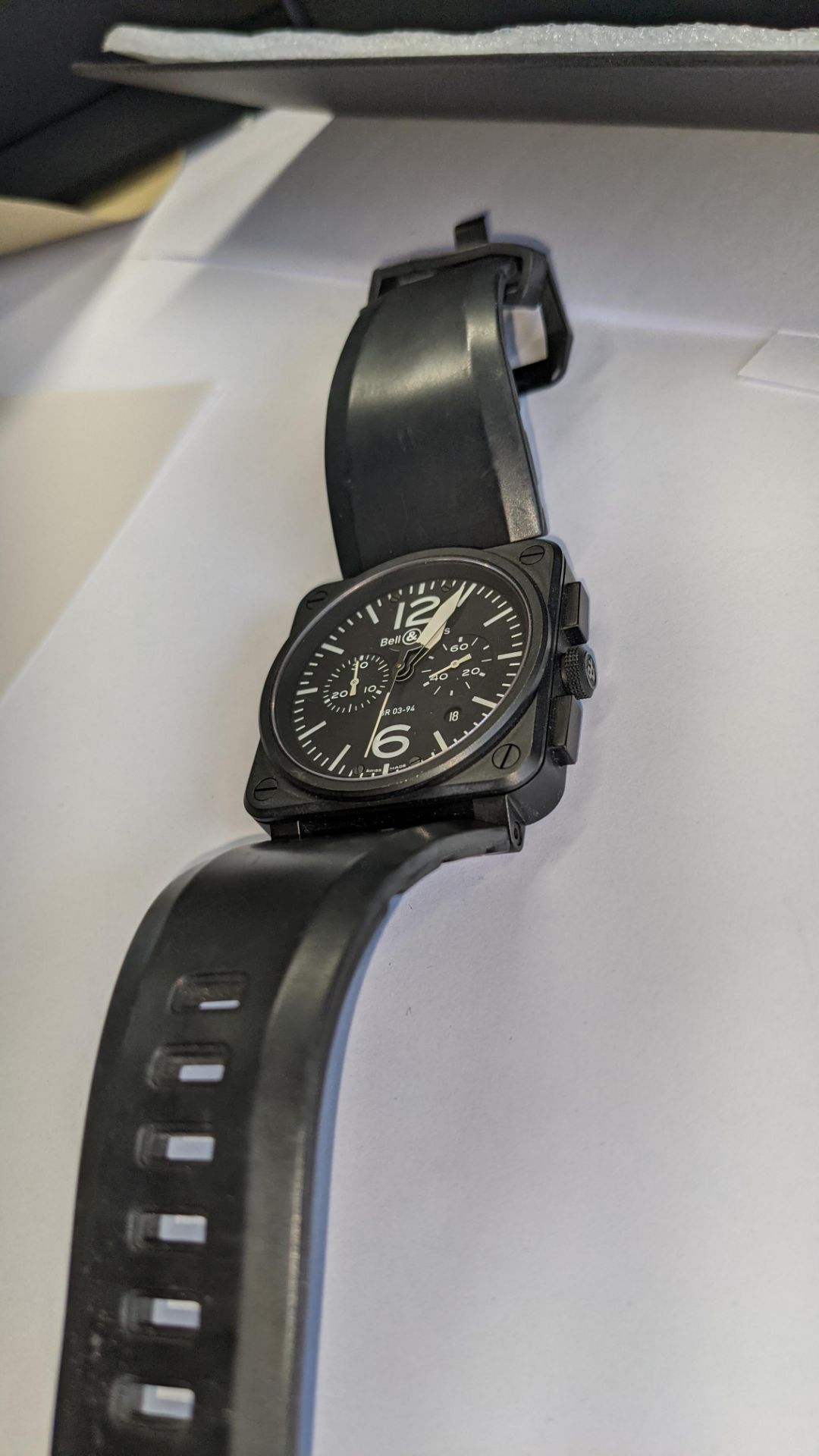 Bell & Ross watch engraved "BR03-94-S-05254" on the rear. Stainless steel, automatic movement, rubbe - Image 7 of 22