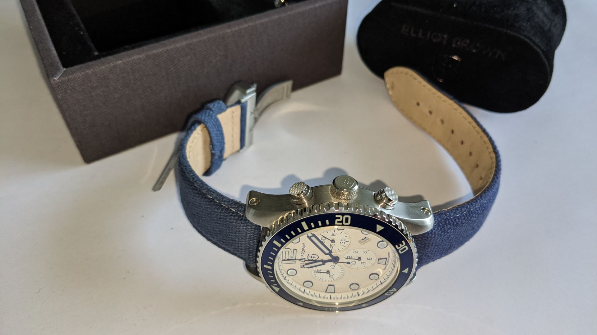 Elliot Brown The Bloxworth watch on a blue fabric strap, product code 929-008. Stainless steel, 200M - Image 11 of 19