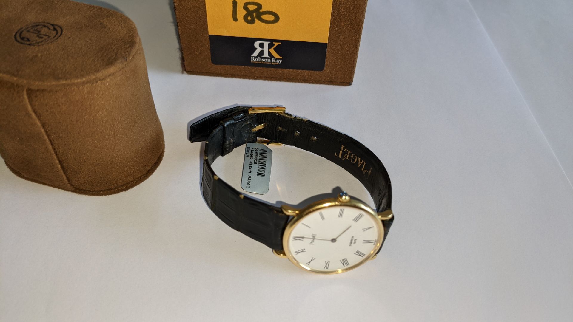 Piaget vintage yellow gold watch on leather strap. Priced (used) at £1,595. It appears to be in yell - Image 7 of 14