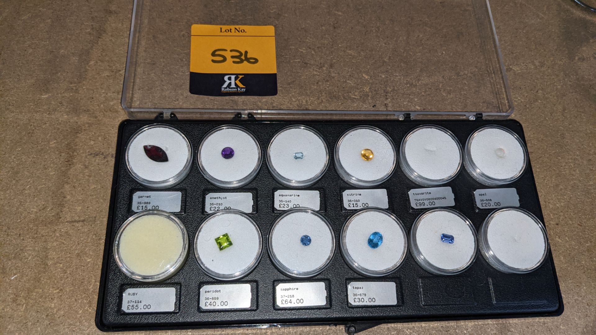 Box & contents of sample gemstones - Image 2 of 4