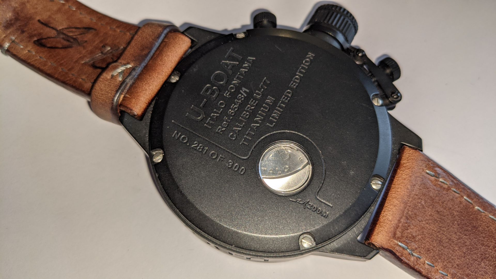 U-BOAT watch reference 6548/1, Calibre U-77, titanium with black finish, marked no. 281 of 300 on th - Image 21 of 23