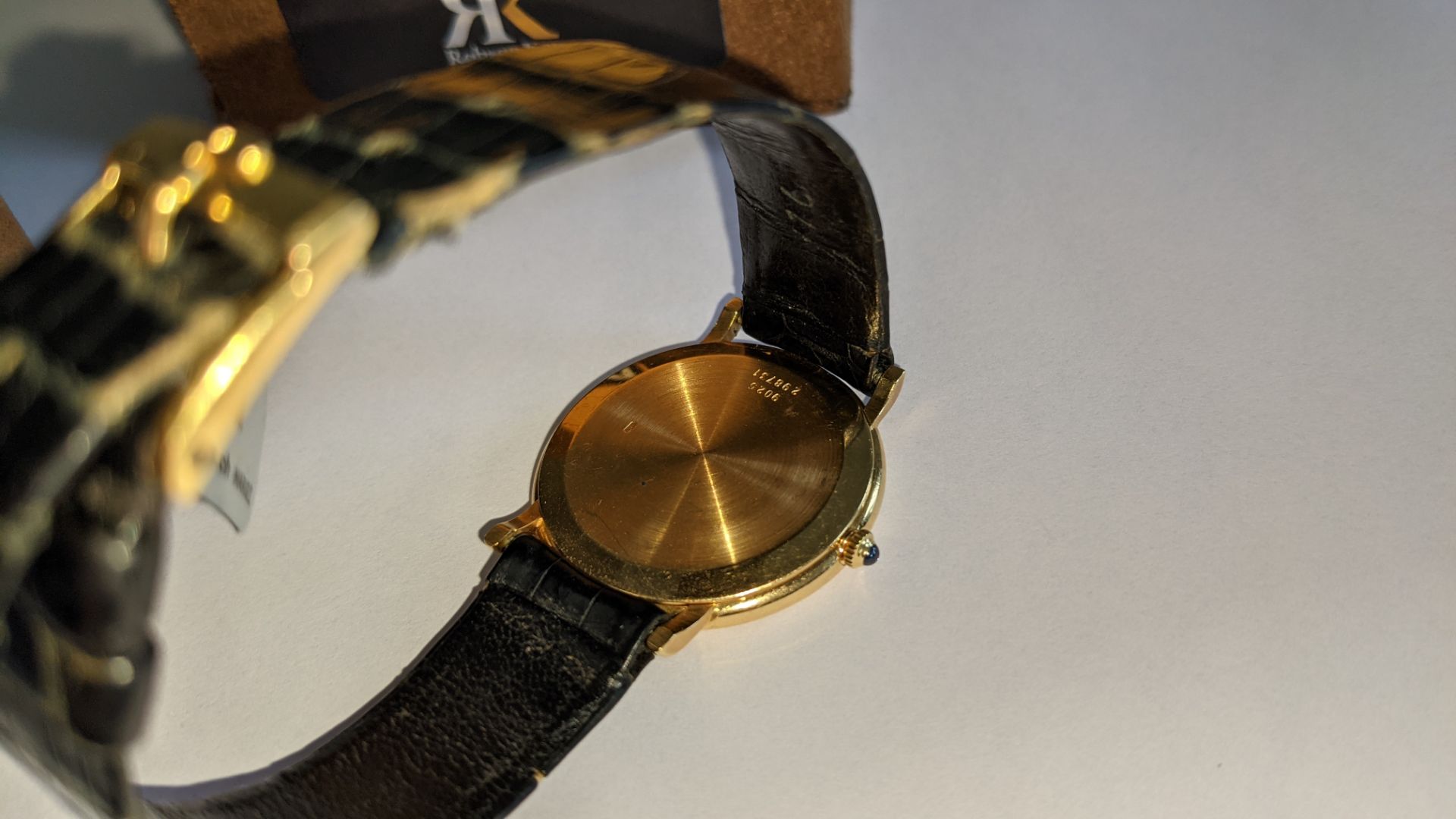 Piaget vintage yellow gold watch on leather strap. Priced (used) at £1,595. It appears to be in yell - Image 5 of 14