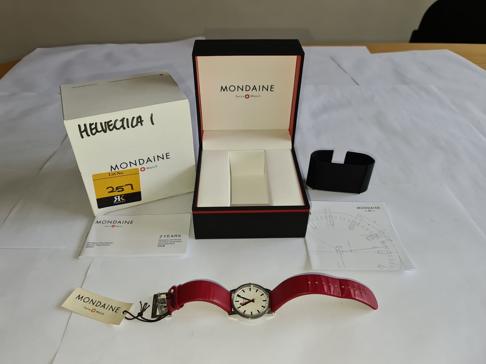 Mondaine watch on leather strap, product code A400.30351.11SBC. RRP £285. Sapphire Crystal, Stainles