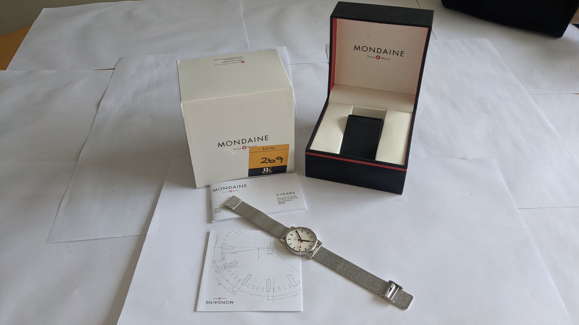 Mondaine watch on metal strap. Official Swiss Railways watch. No price tag. Stainless steel case, wa