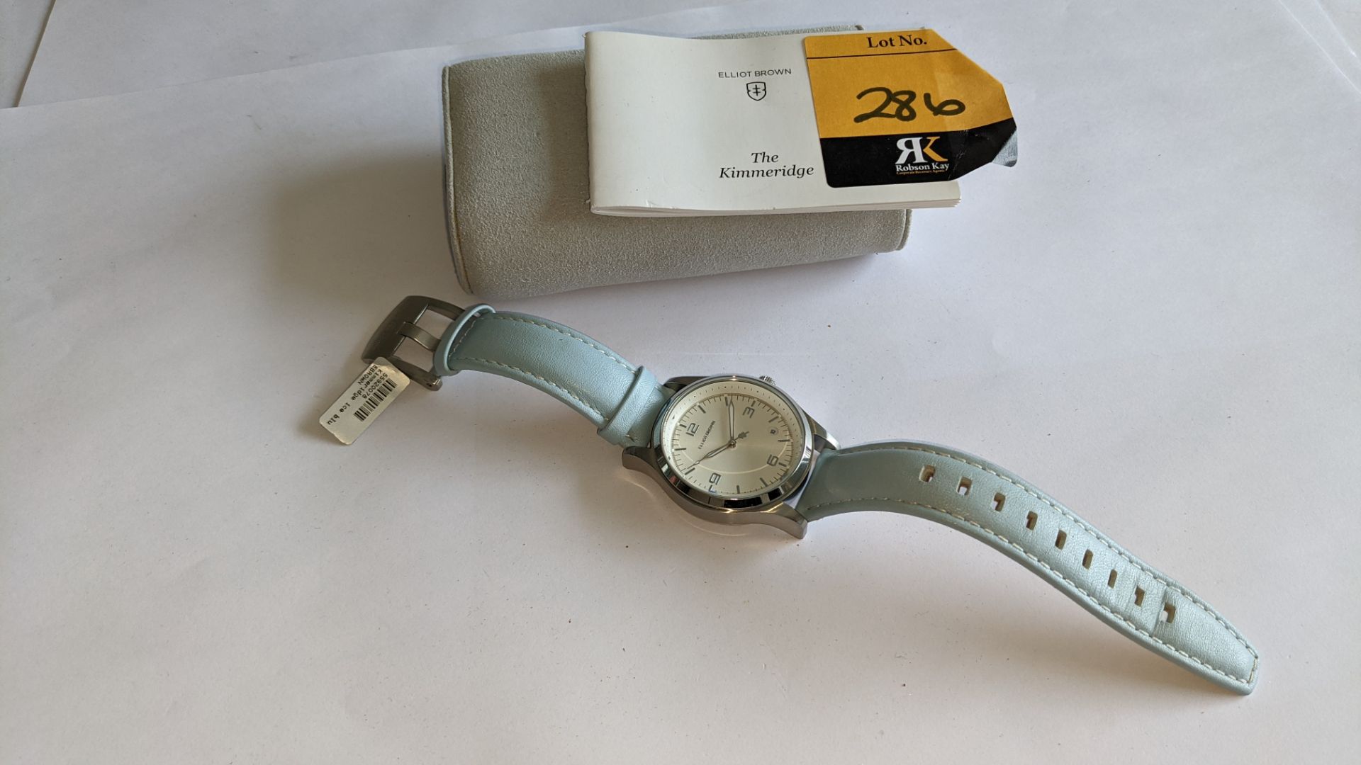 Elliot Brown The Kimmeridge watch, product code 405-002-L55. Ice blue leather strap. Stainless stee - Image 6 of 18