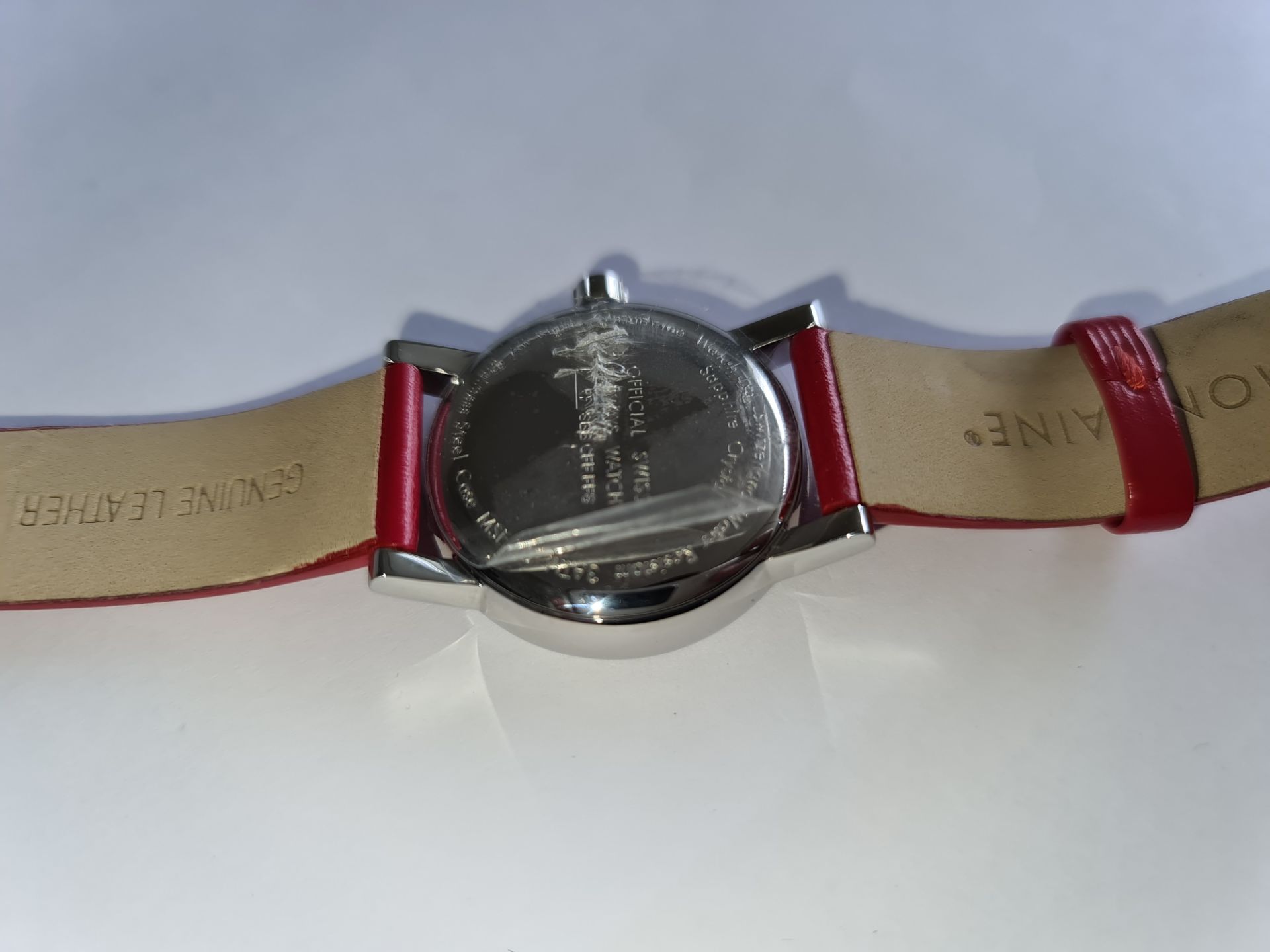 Mondaine watch on red leather strap, product code MSE.30210.LC. RRP £219. Sapphire Crystal, Stainle - Image 11 of 20