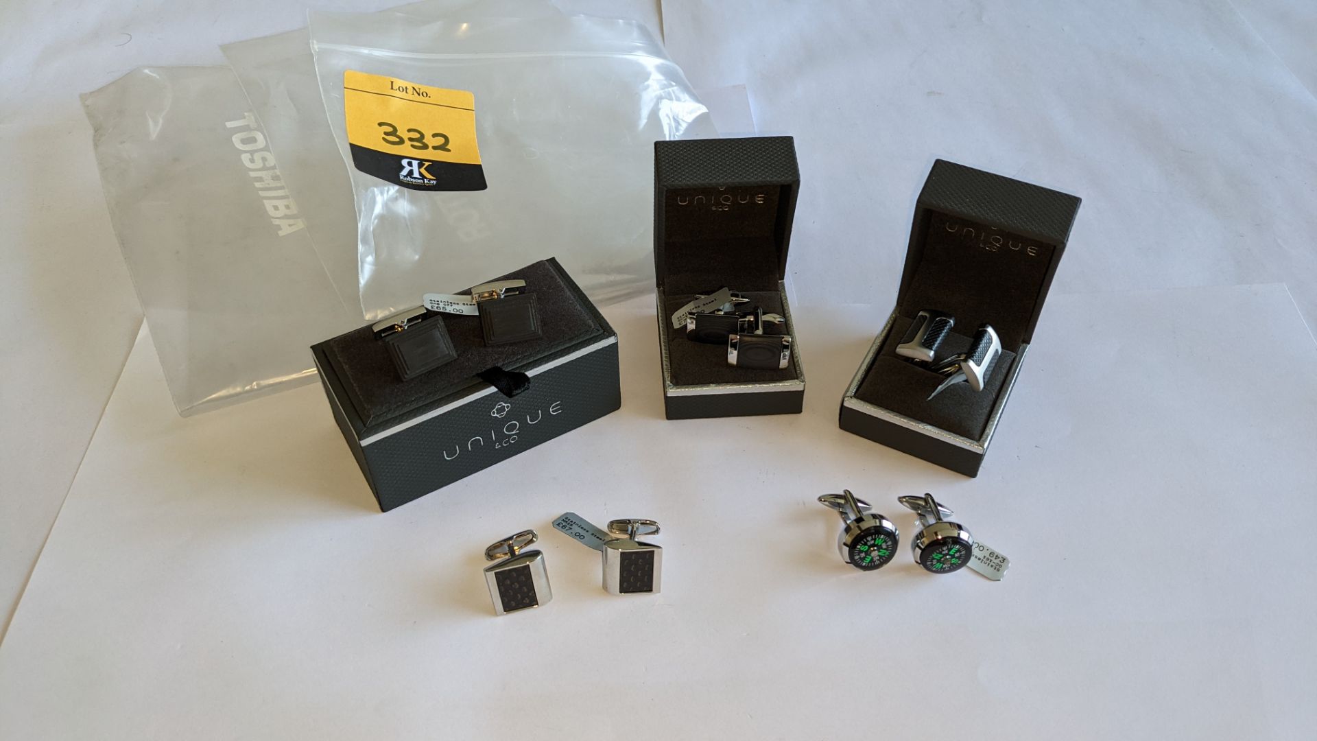5 assorted pairs of cufflinks, some of which include boxes, typically in stainless steel, with RRP r - Image 2 of 16