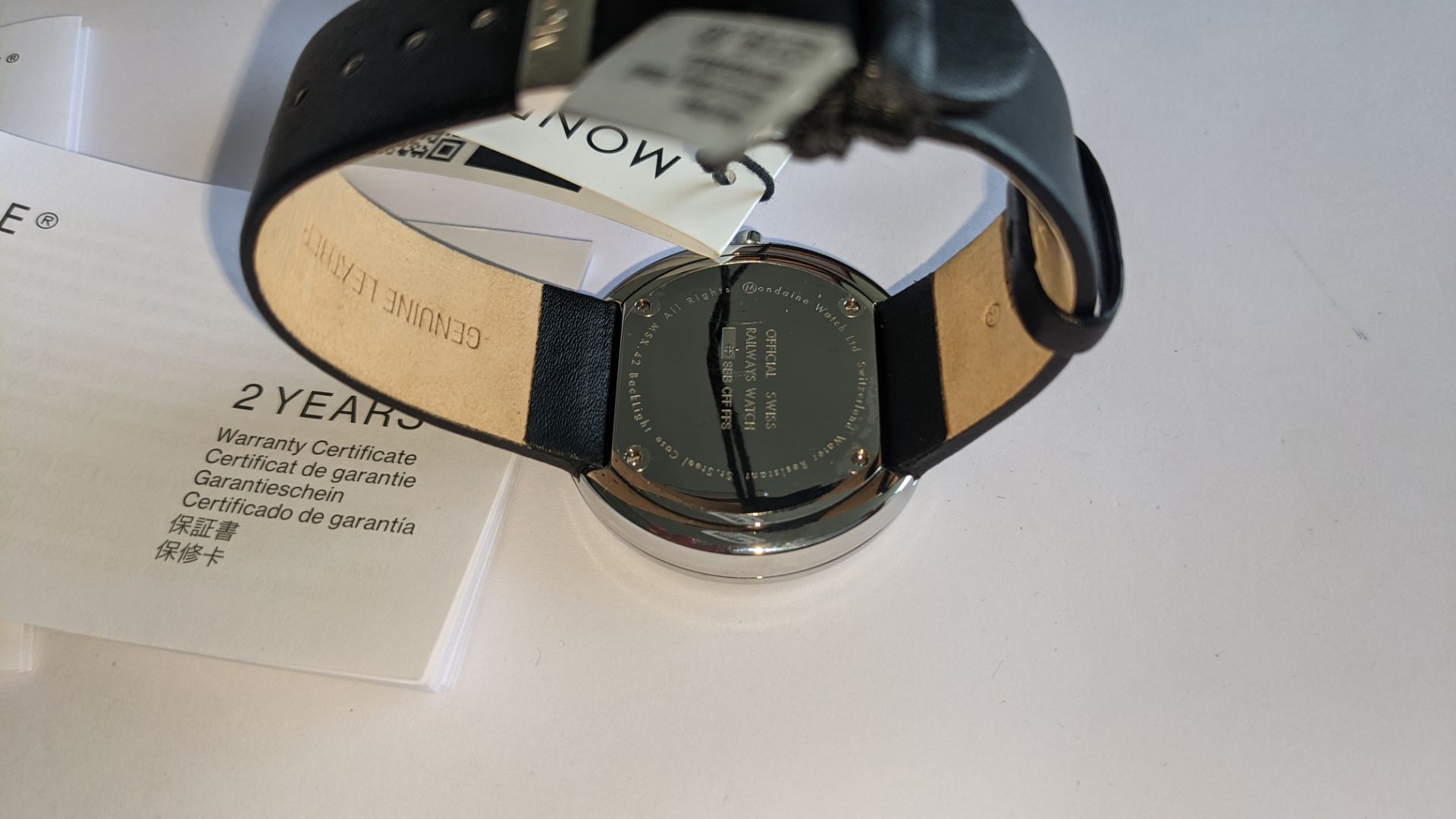 Mondaine watch, product code MSX.4211B.LB. RRP £219. Water resistant, stainless steel case. This l - Image 11 of 18