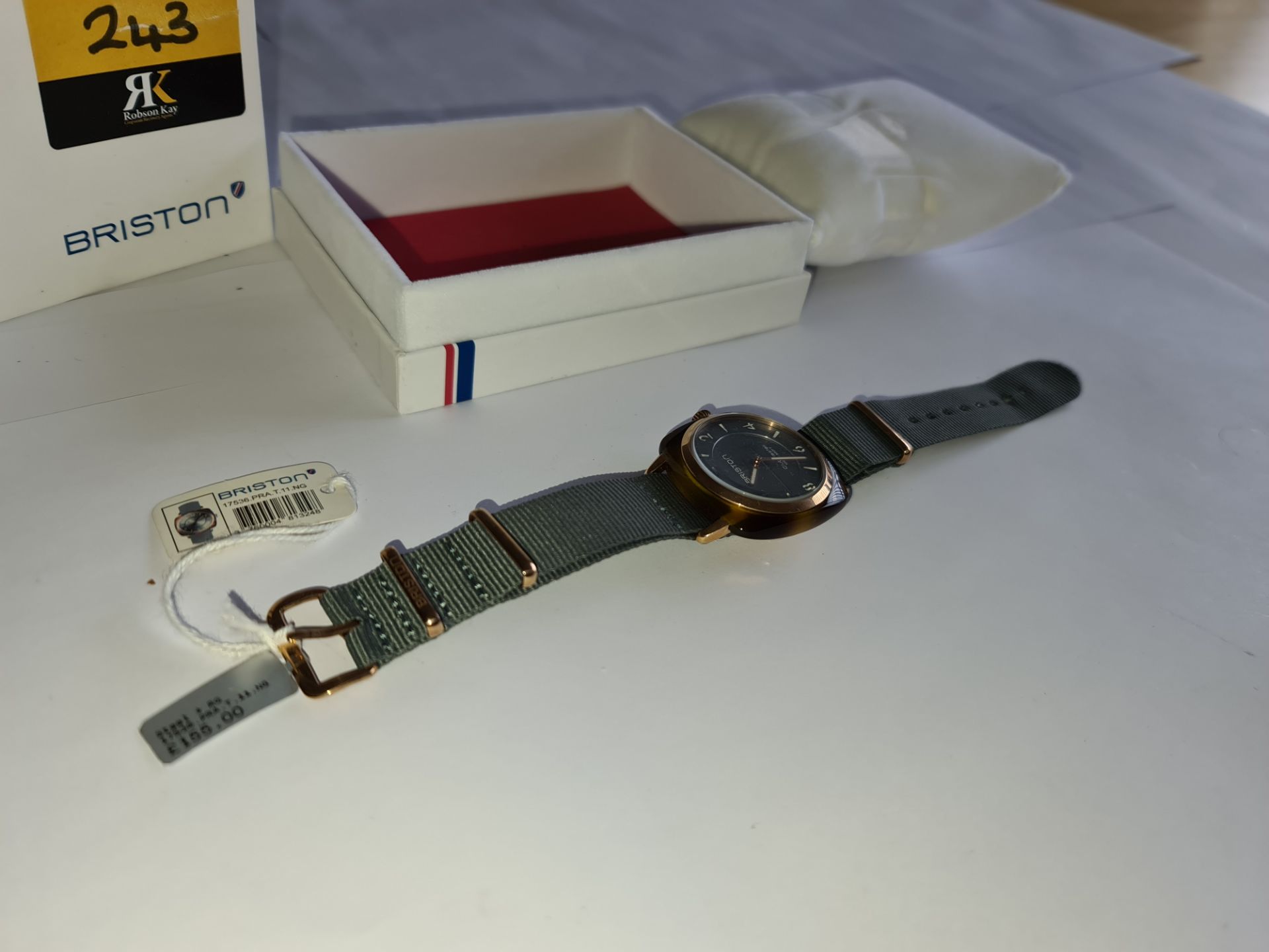 Briston Club Master watch on fabric strap including Briston box. Water resistant 100M. RRP £155 - Image 3 of 14