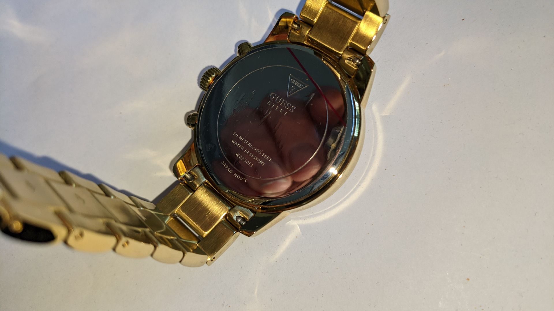Guess stainless steel gold coloured watch with Japanese movement, product code W0330L1, water resist - Image 15 of 19