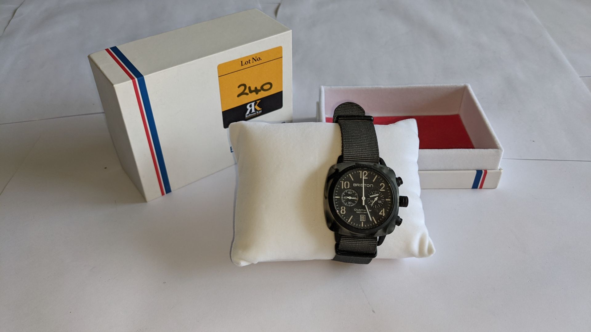 Briston Club Master watch on fabric strap including Briston box. Water resistant 100M. RRP £245