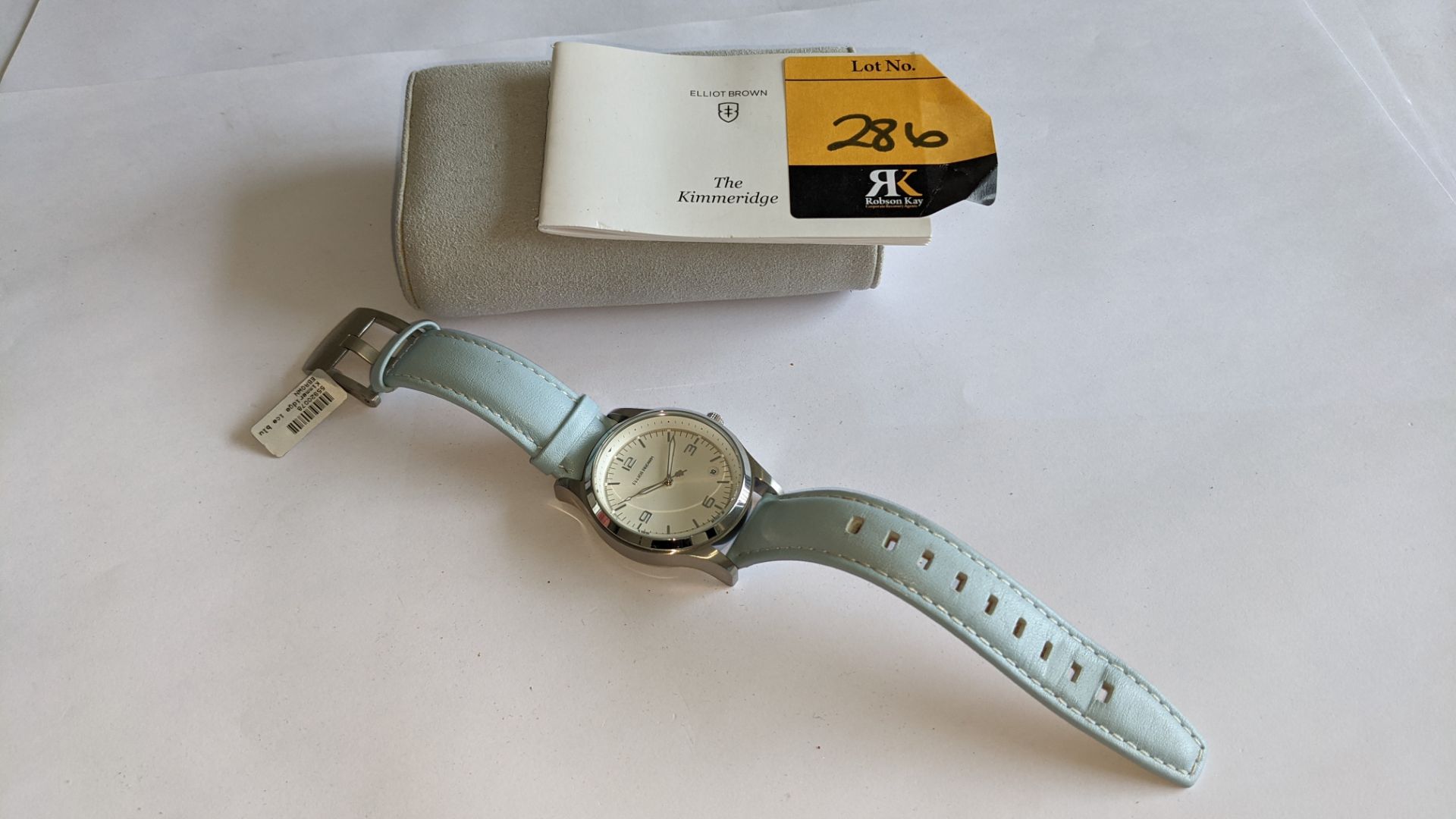 Elliot Brown The Kimmeridge watch, product code 405-002-L55. Ice blue leather strap. Stainless stee - Image 7 of 18