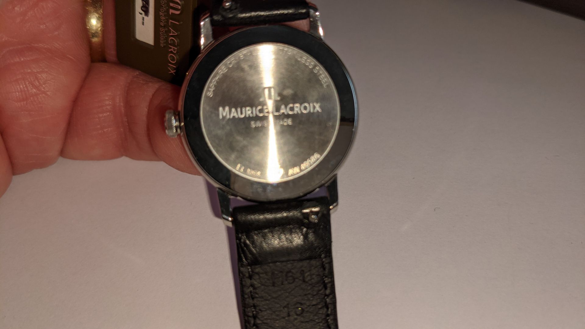 Maurice Lacroix watch on leather strap. RRP £725. Water resistant 50M. Engraved C11094 AW40586 on r - Image 21 of 21