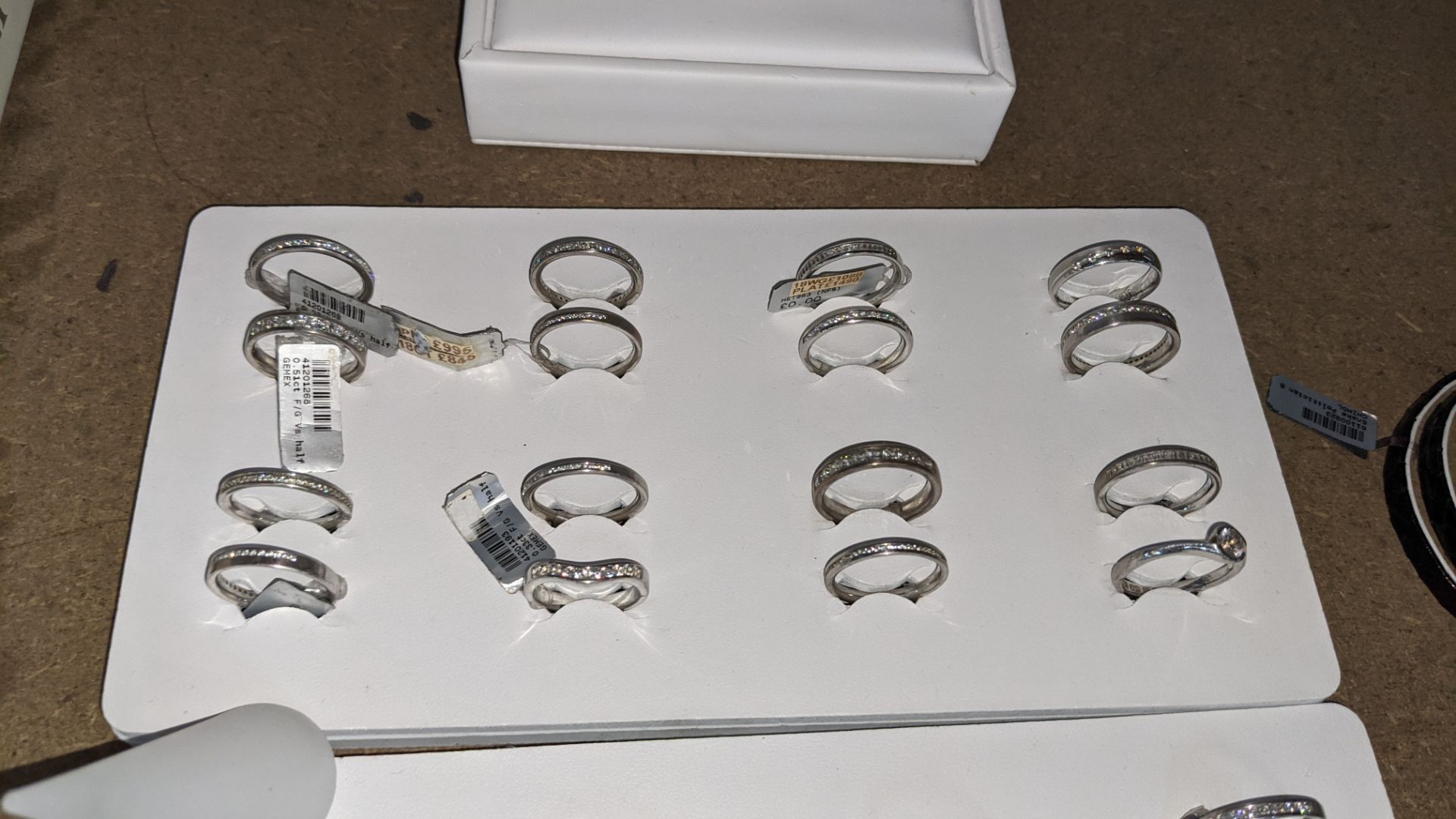 3 trays & their contents comprising approx. 33 rings, mostly in the style of eternity rings - these - Image 7 of 9