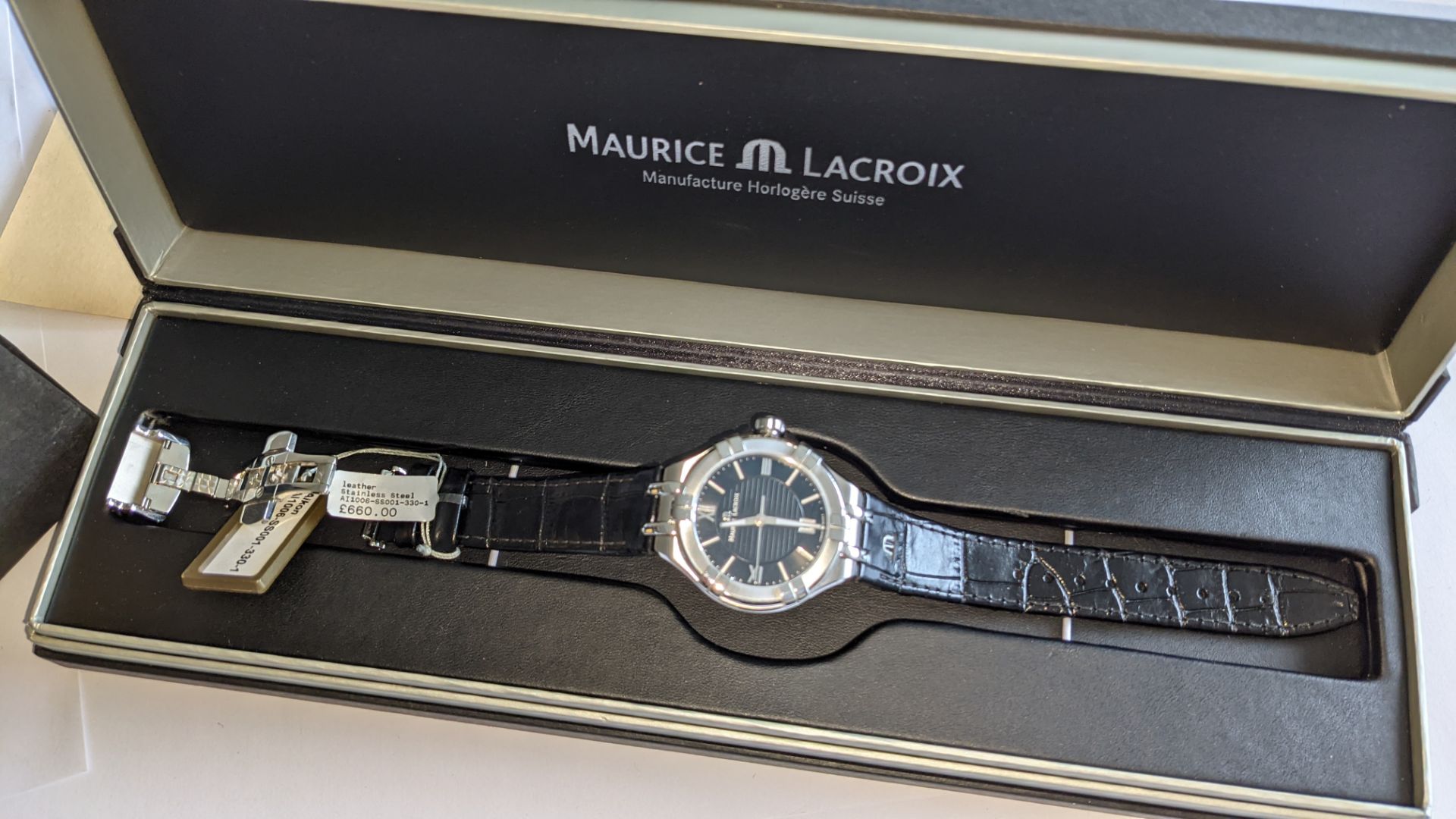 Maurice Lacroix watch in stainless steel with sapphire crystal & leather strap. Water resistant 100 - Image 22 of 22