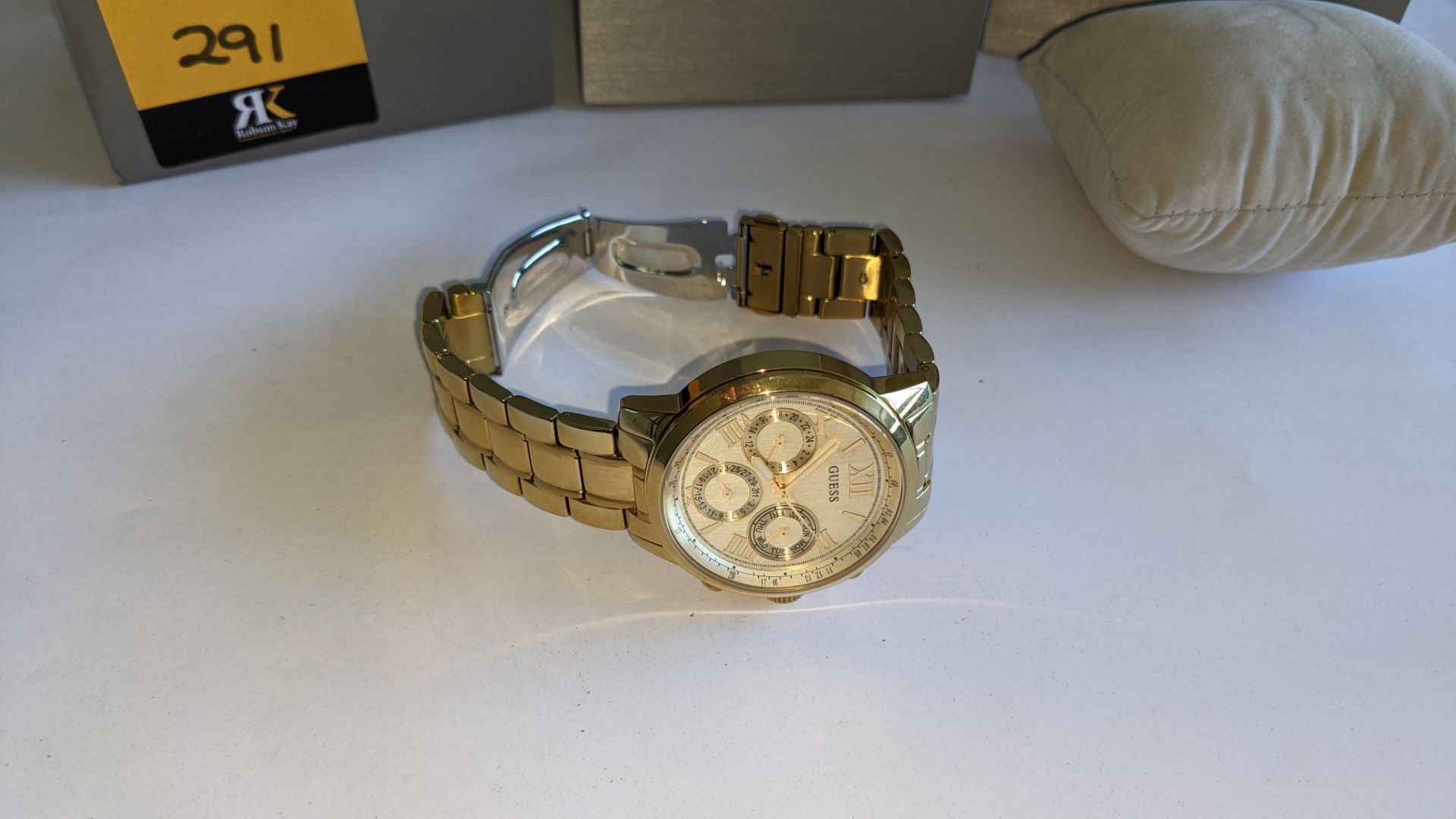 Guess stainless steel gold coloured watch with Japanese movement, product code W0330L1, water resist - Image 8 of 19