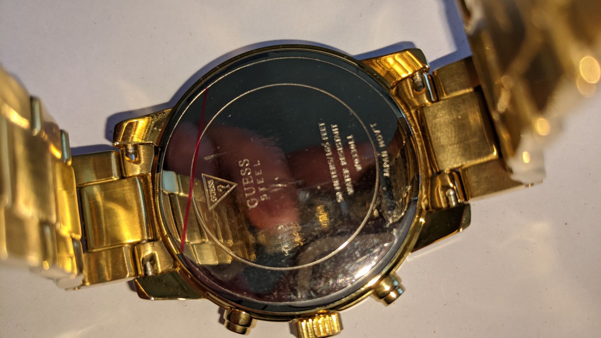 Guess stainless steel gold coloured watch with Japanese movement, product code W0330L1, water resist - Image 14 of 19