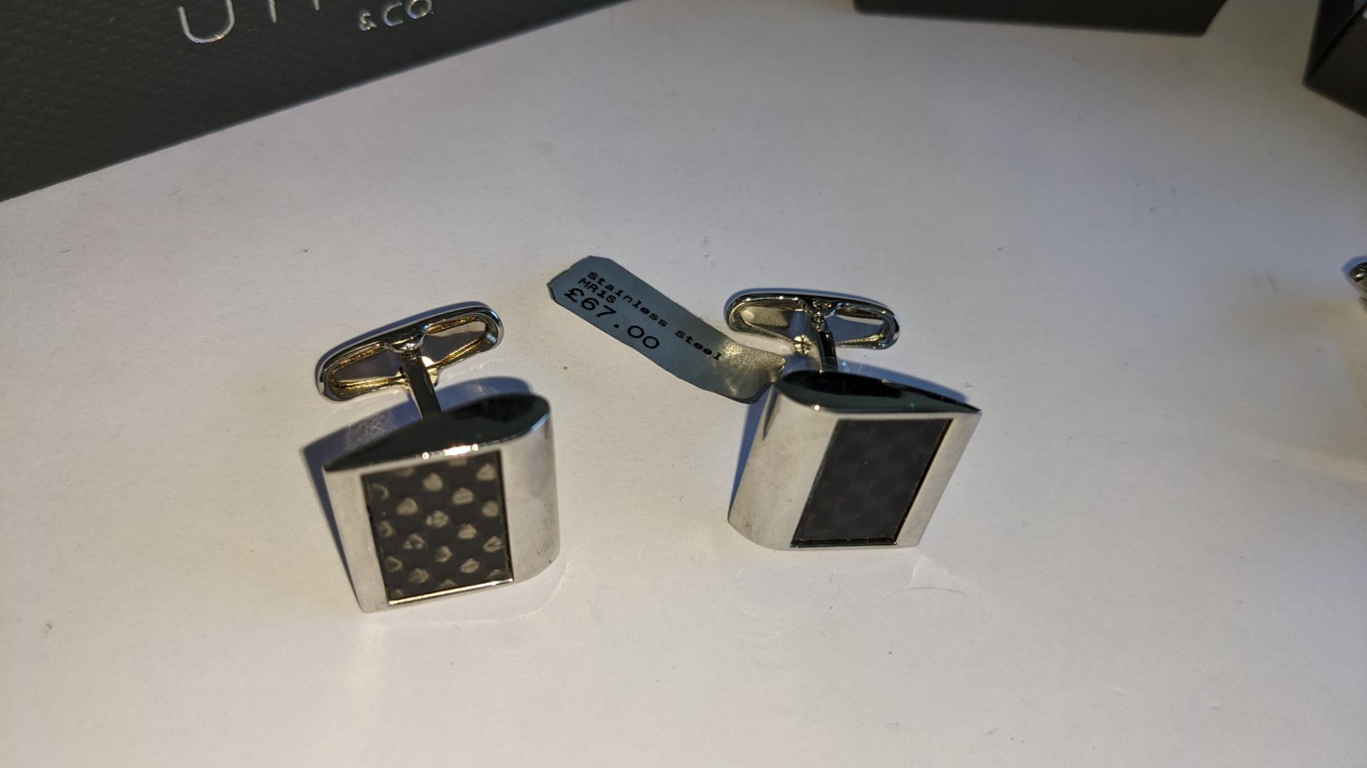 5 assorted pairs of cufflinks, some of which include boxes, typically in stainless steel, with RRP r - Image 10 of 16