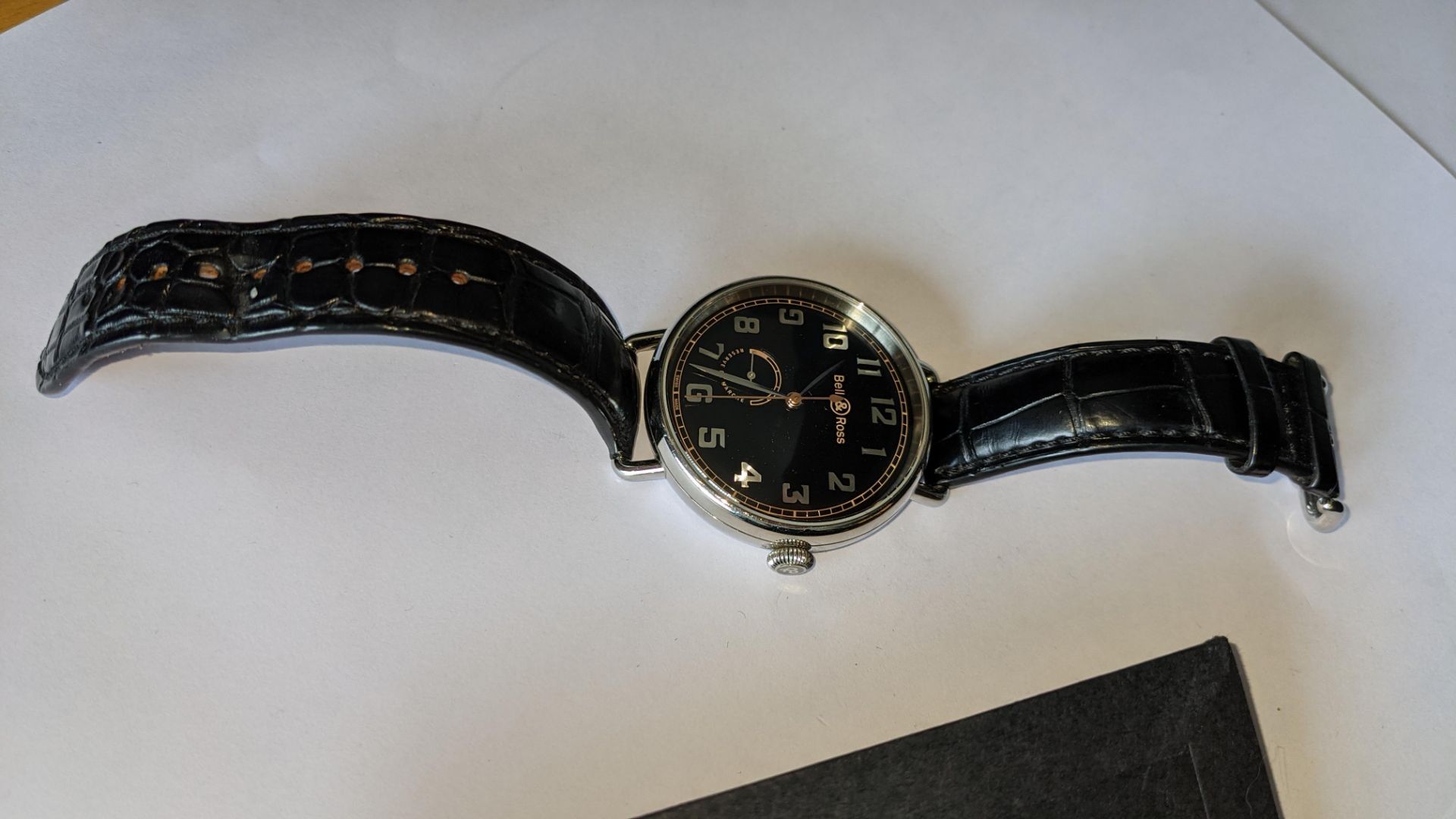 Bell & Ross watch engraved "BRWW1-97-S-00790" on the rear. Stainless steel, automatic movement, leat - Image 7 of 20