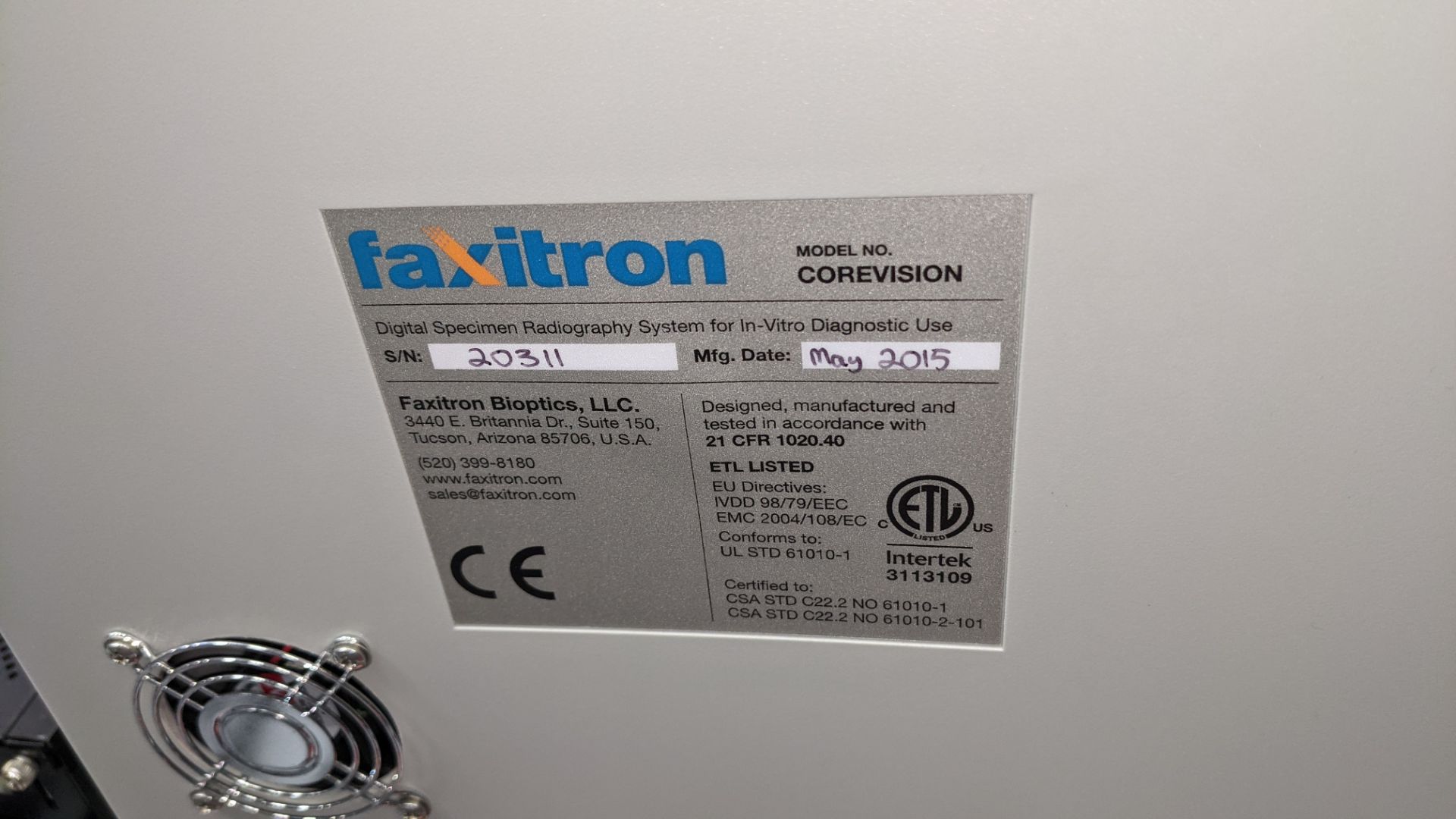 Faxitron CoreVision digital specimen system, purchased new in 2015. - Image 18 of 24