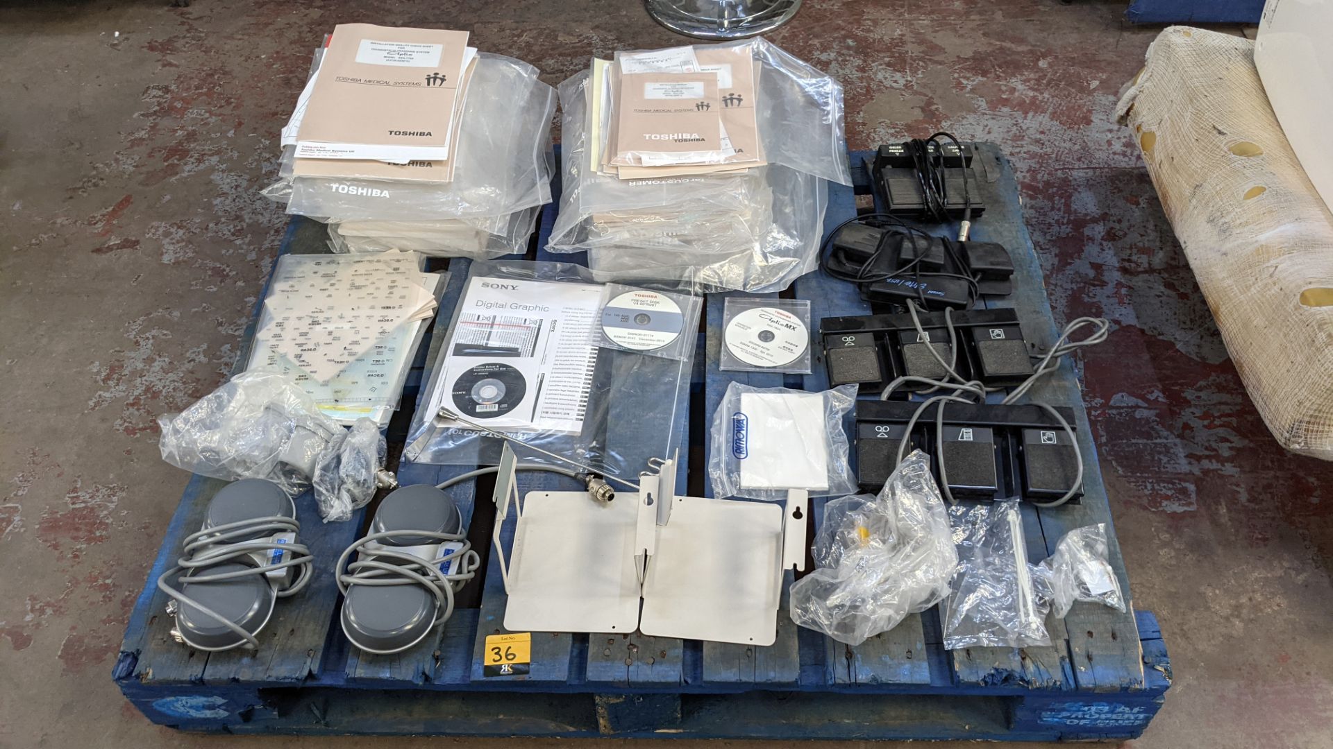 Quantity of Toshiba medical equipment manuals plus foot pedal - Image 2 of 16