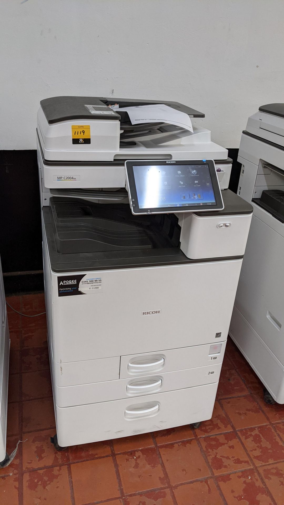 Ricoh MP C2004ex floorstanding colour laser multifunction printer/photocopier. - Image 4 of 20